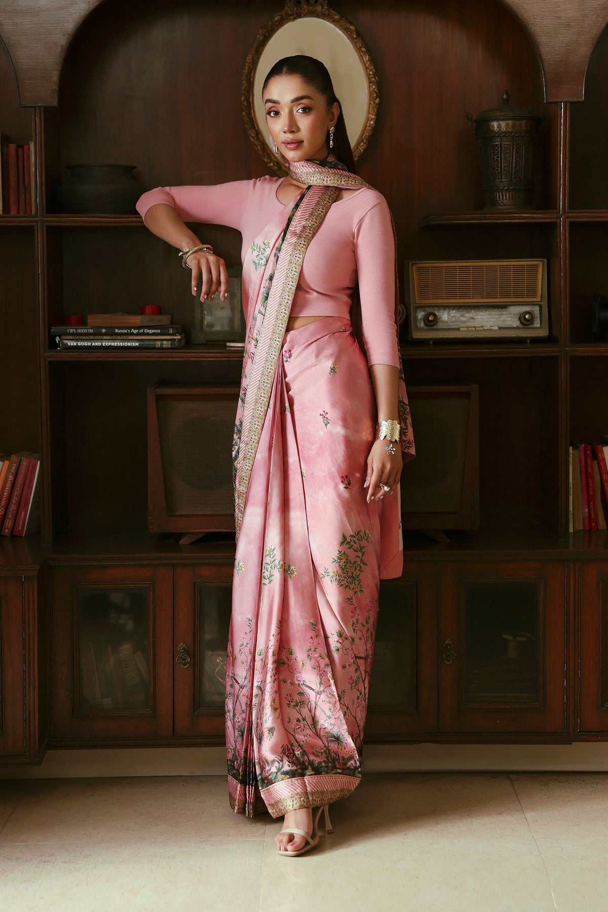 Printed Charmeuse Silk Saree