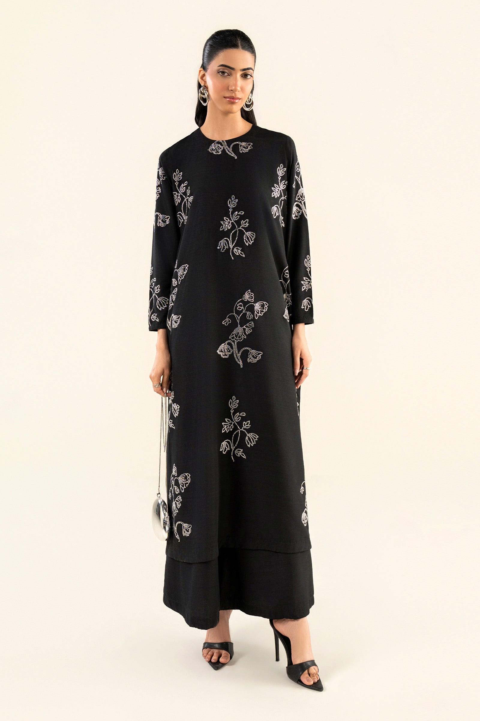2 Pc Embellished Crepe Suit