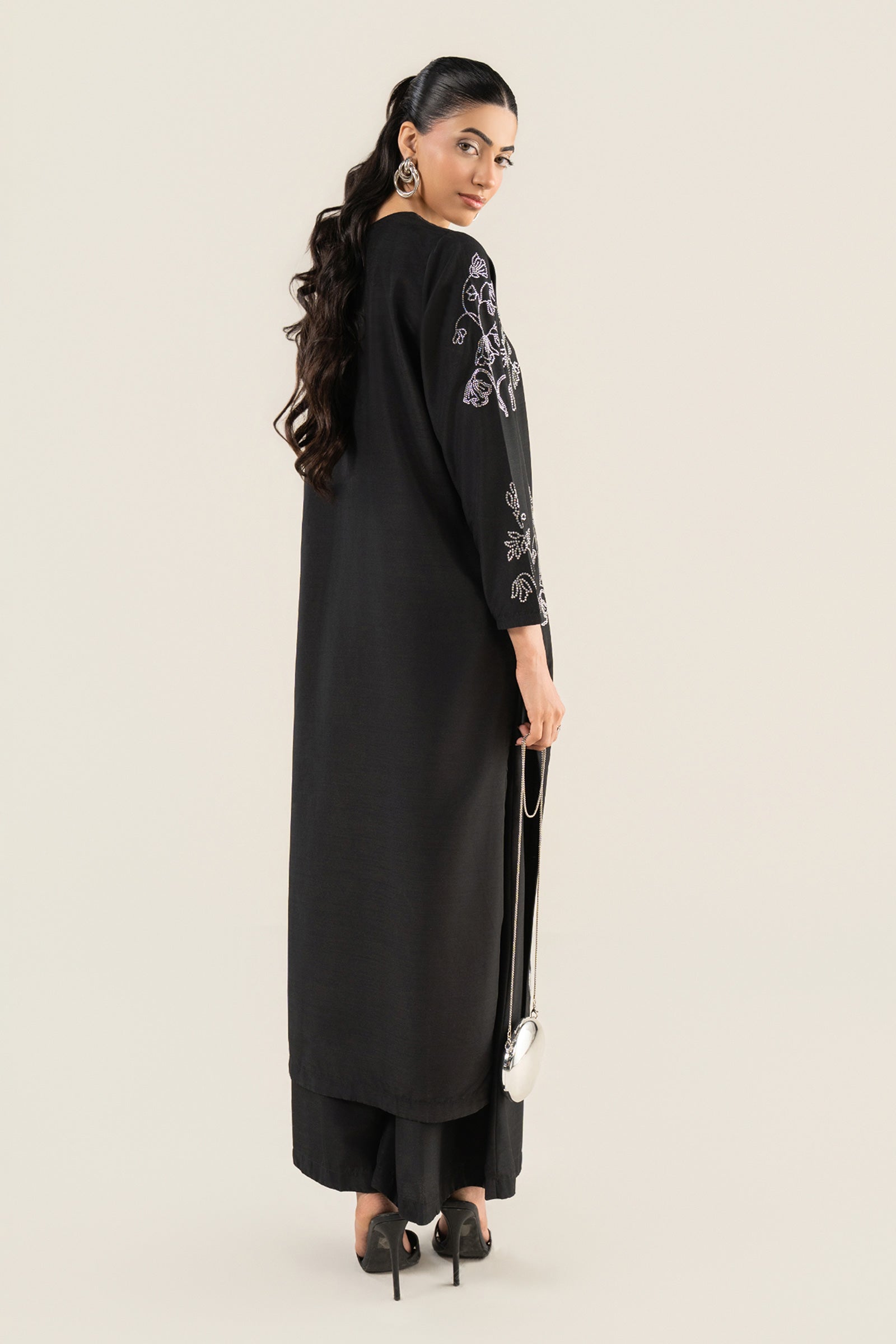 2 Pc Embellished Crepe Suit
