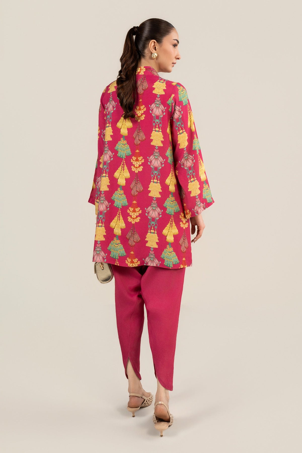 2 Pc Embellished Crepe Suit - MBF2636-ESM-PNK