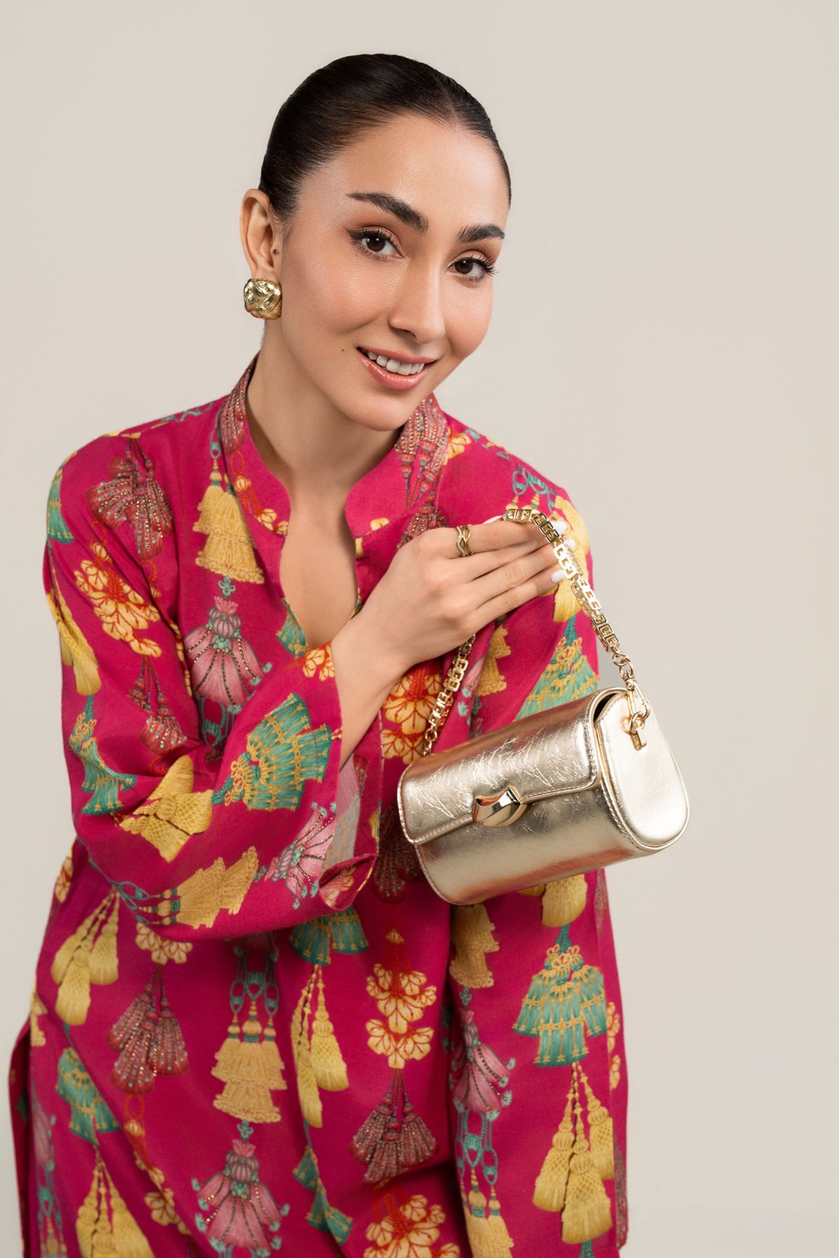 2 Pc Embellished Crepe Suit - MBF2636-ESM-PNK