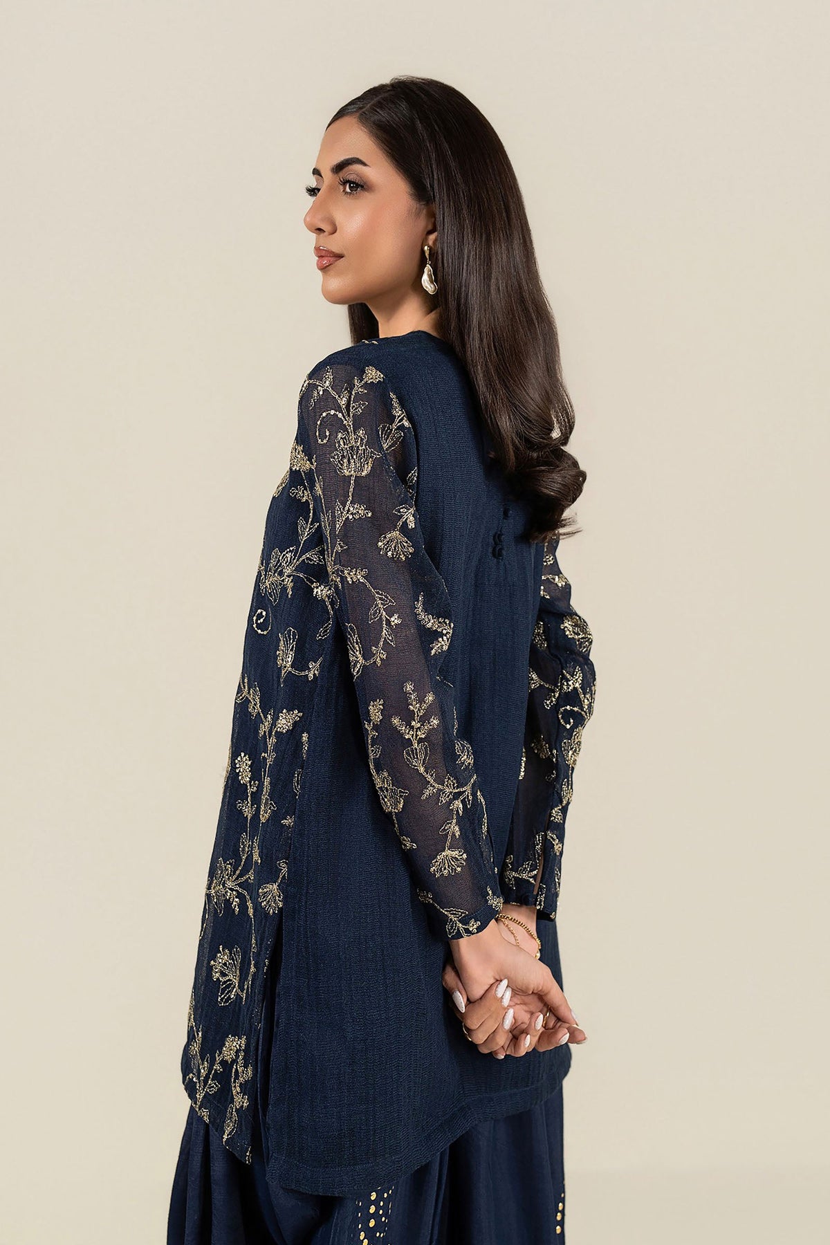 2 Pc Embroidered Cotton Net Suit
