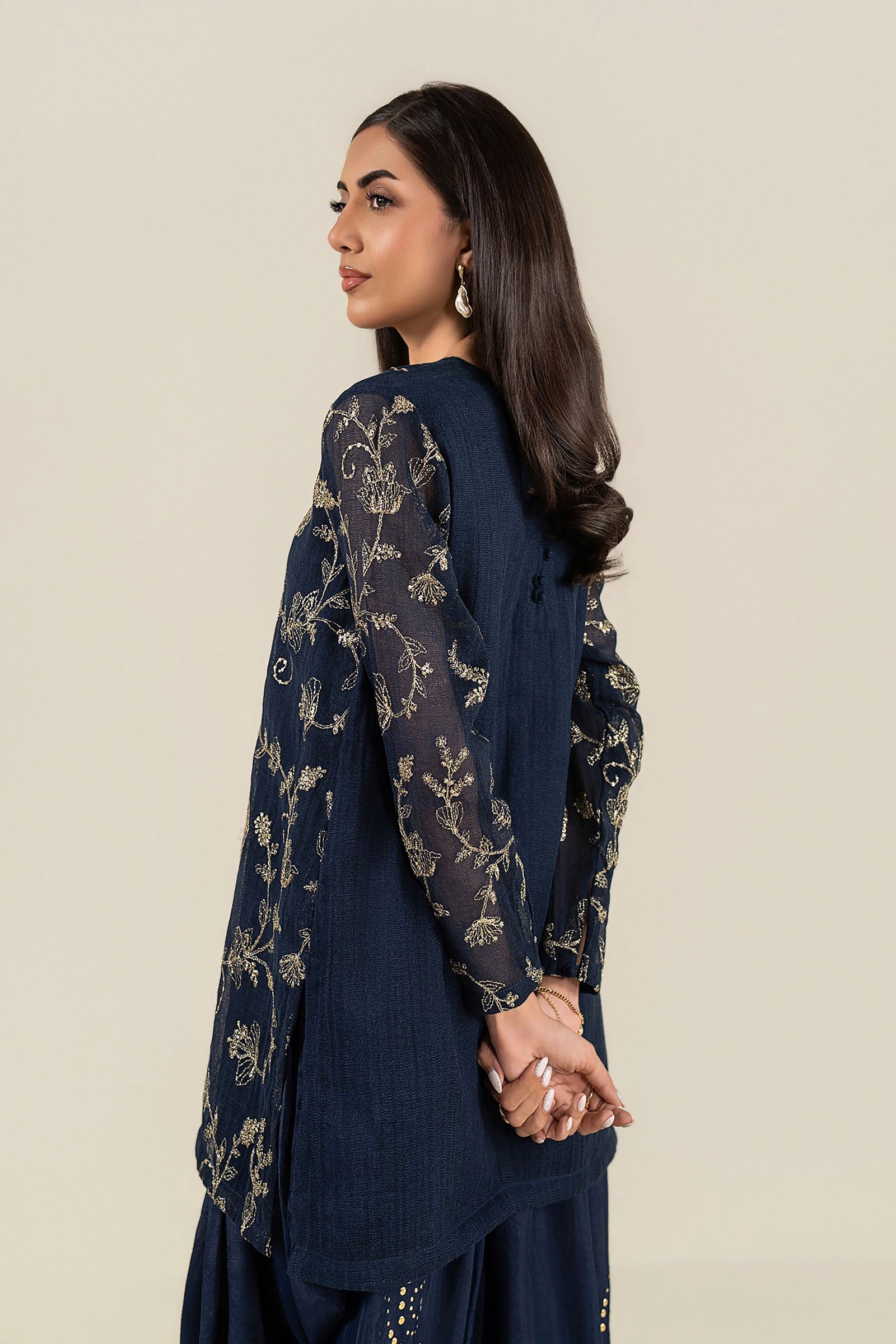 2 Pc Embroidered Cotton Net Suit