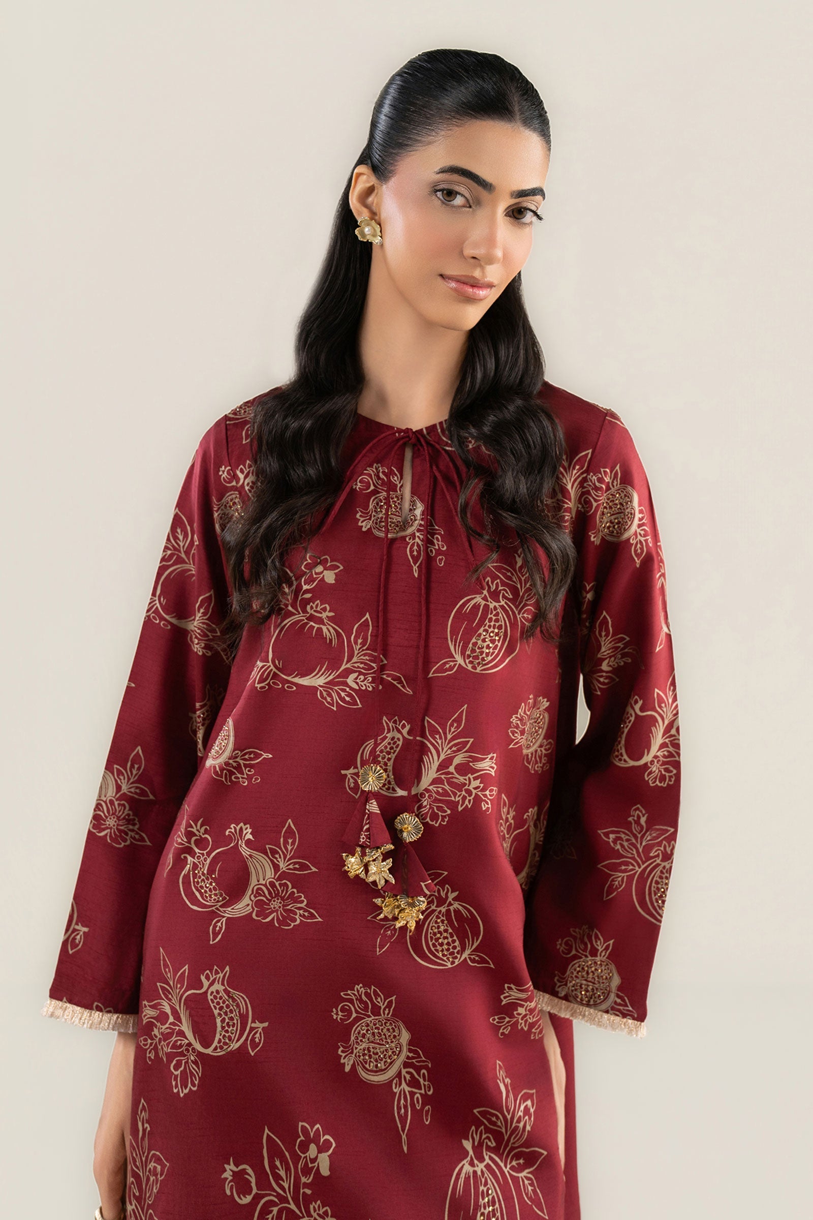 2 Pc Embellished Raw Silk Suit