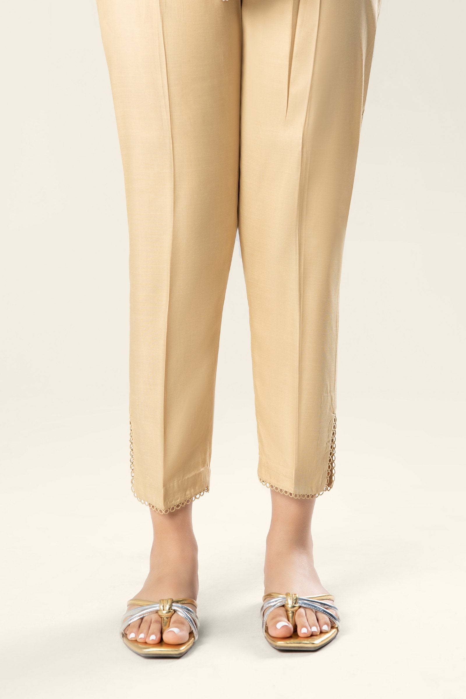 Dyed Raw Silk Trouser