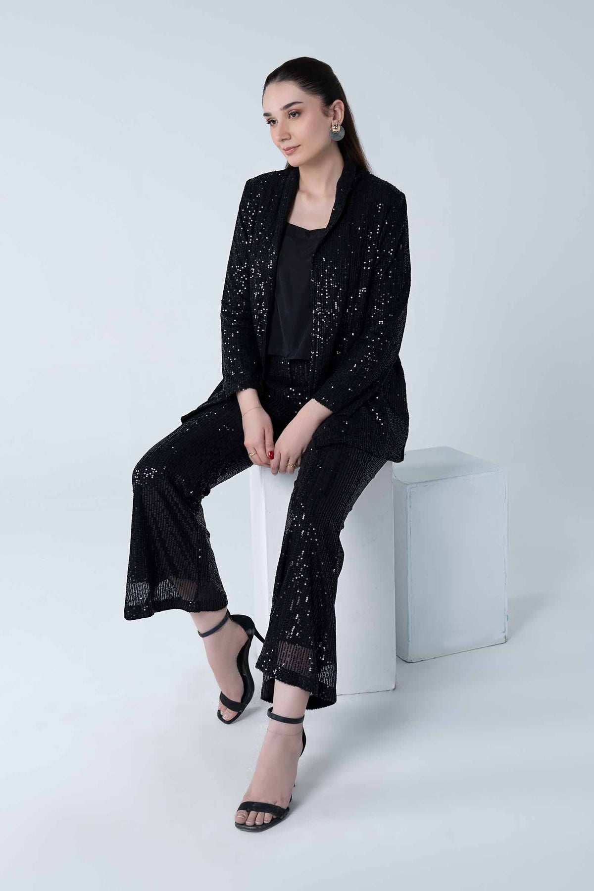3 Pc Sequined Pantsuit