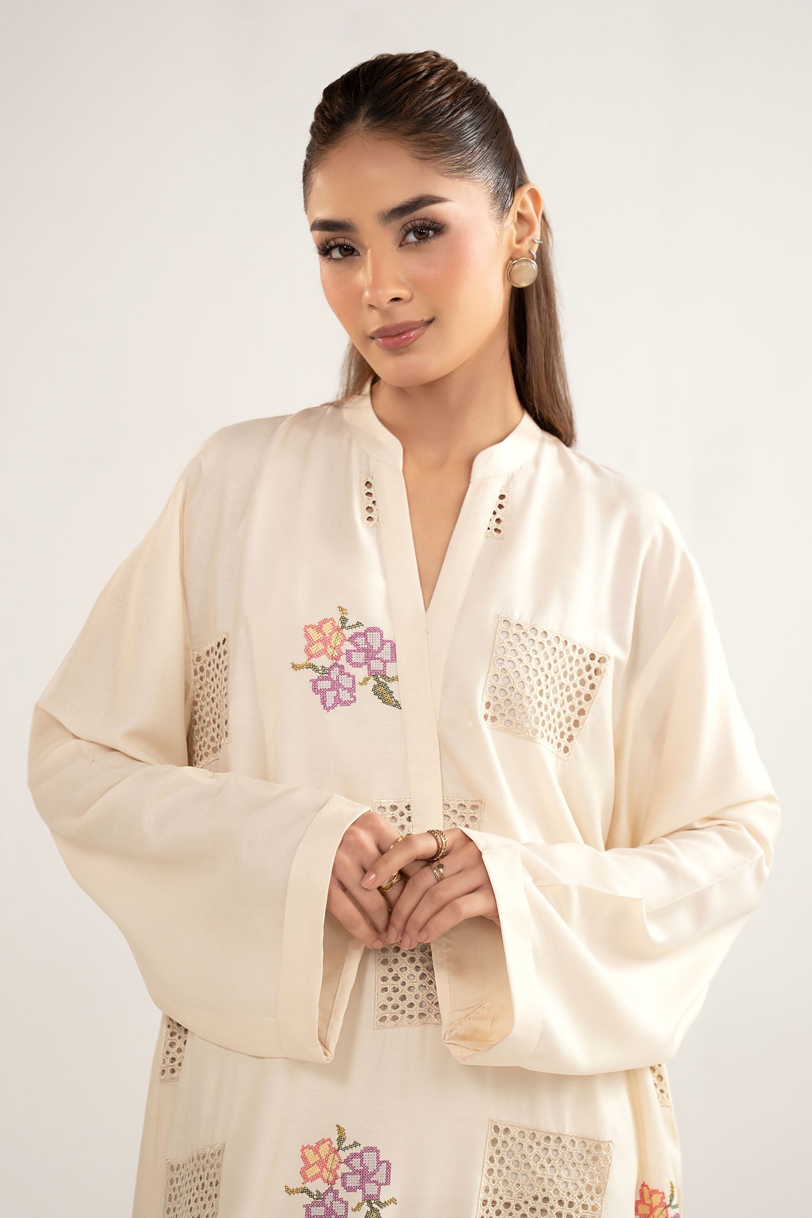 Embroidered Arabic Lawn Shirt