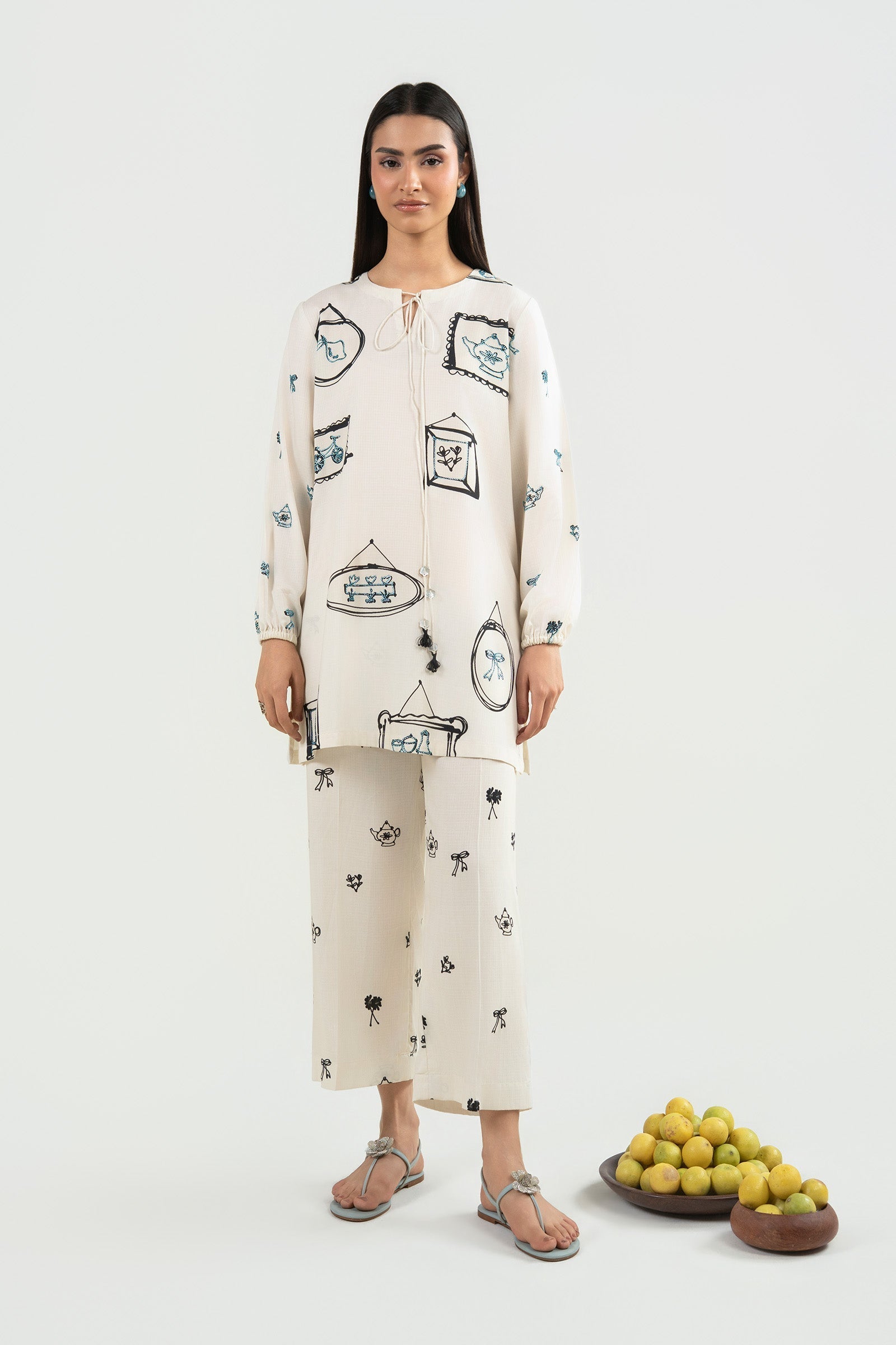 2 Pc Embellished Ripstop Suit
