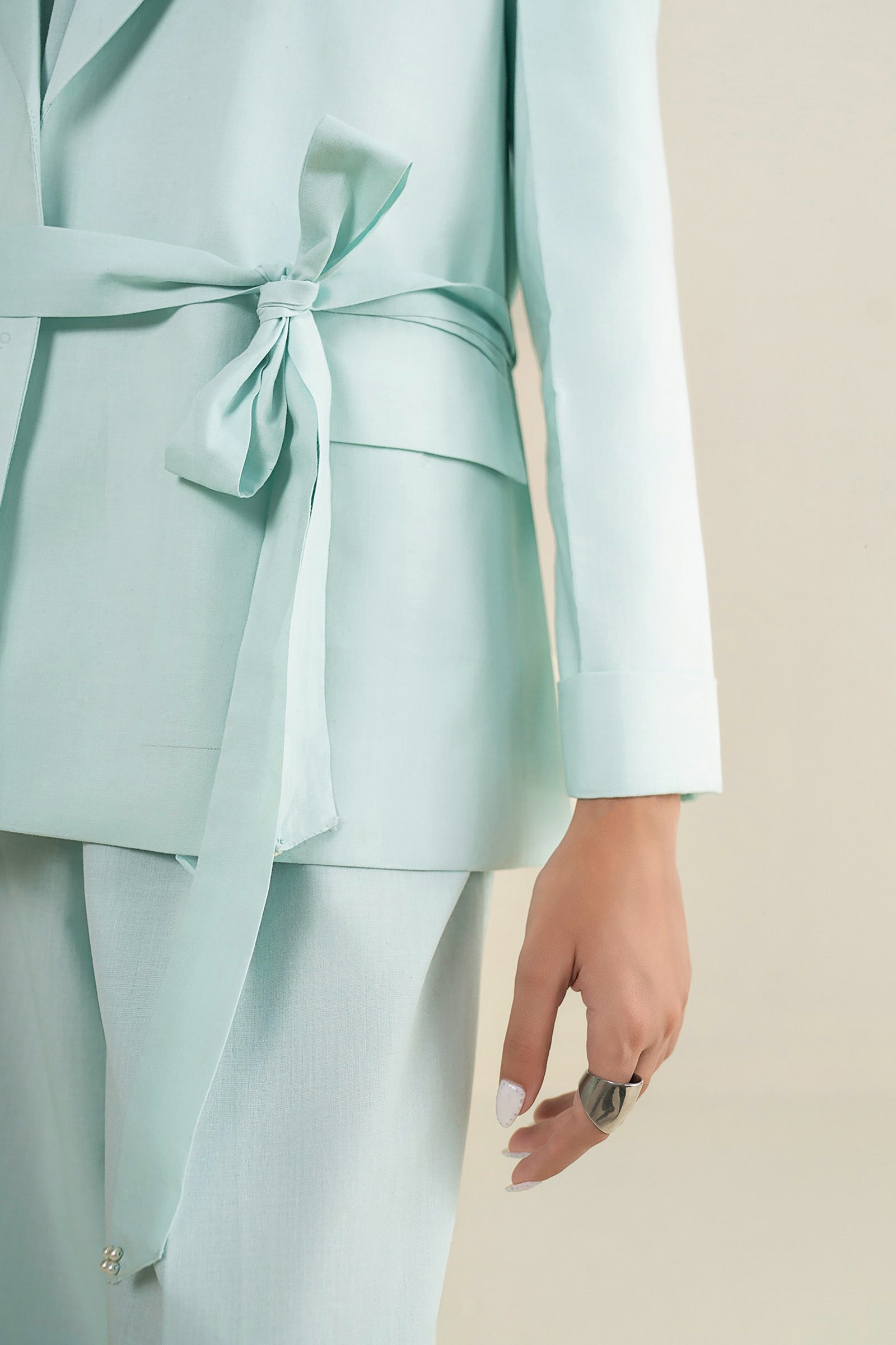 2 Pc Dyed Cotton Chambray Suit
