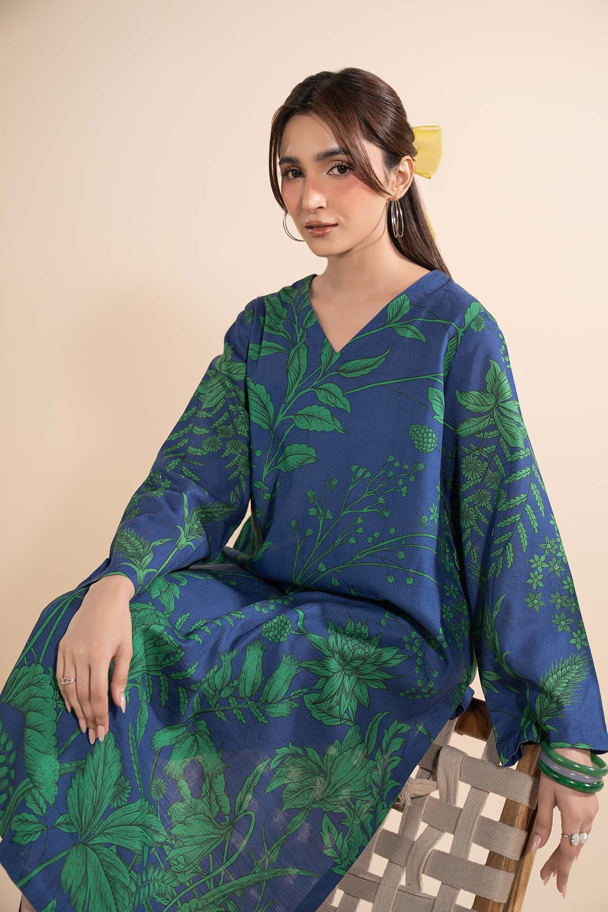 2 Pc Printed Slub Khaddar Suit