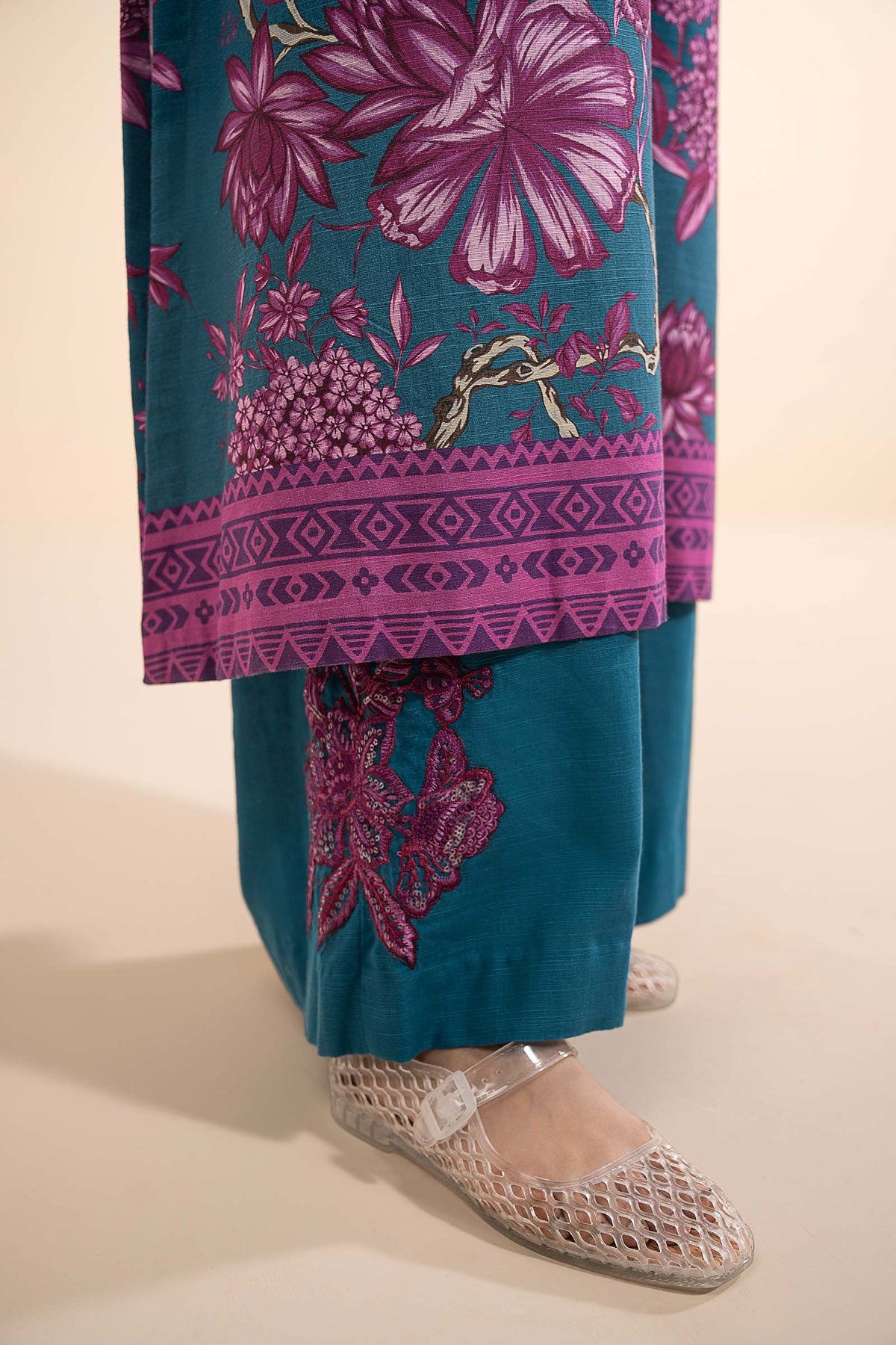 Embroidered Slub Khaddar Shirt