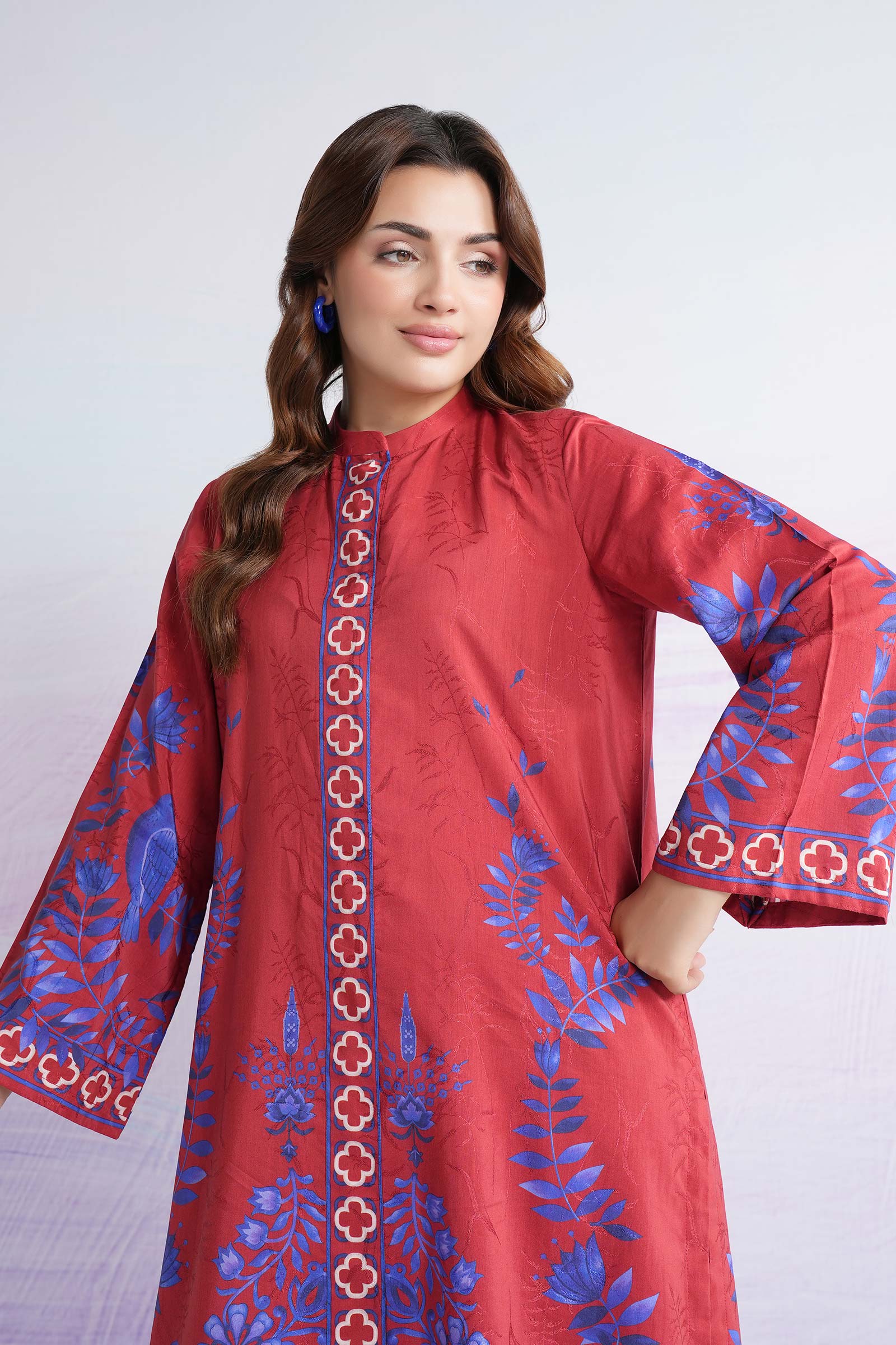 2 Pc Printed Filament Viscose Suit