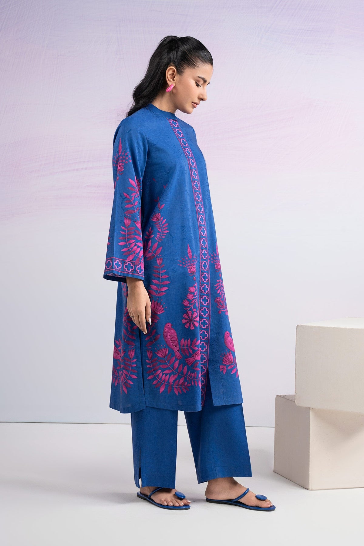 2 Pc Printed Filament Viscose Suit