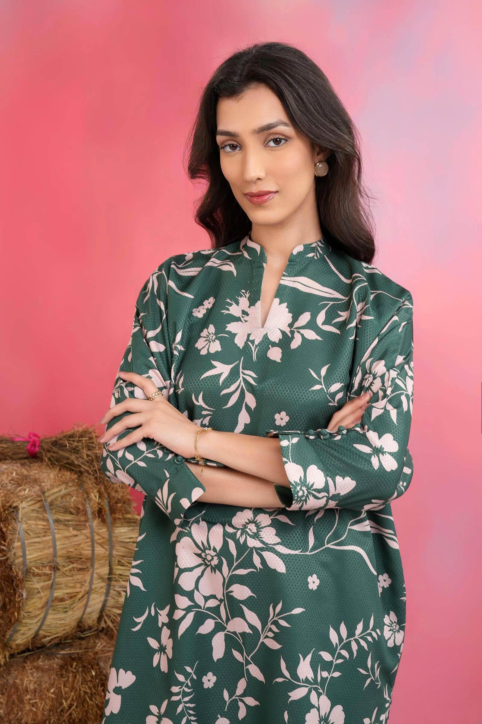 2 Pc Printed Dobby Viscose Suit