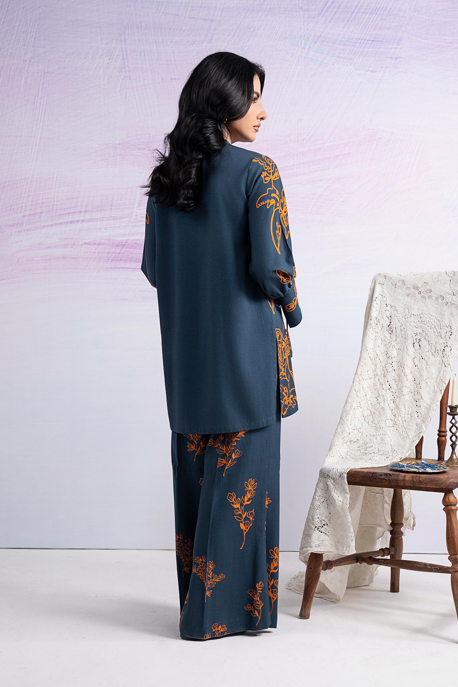 2 Pc Printed Twill Suit