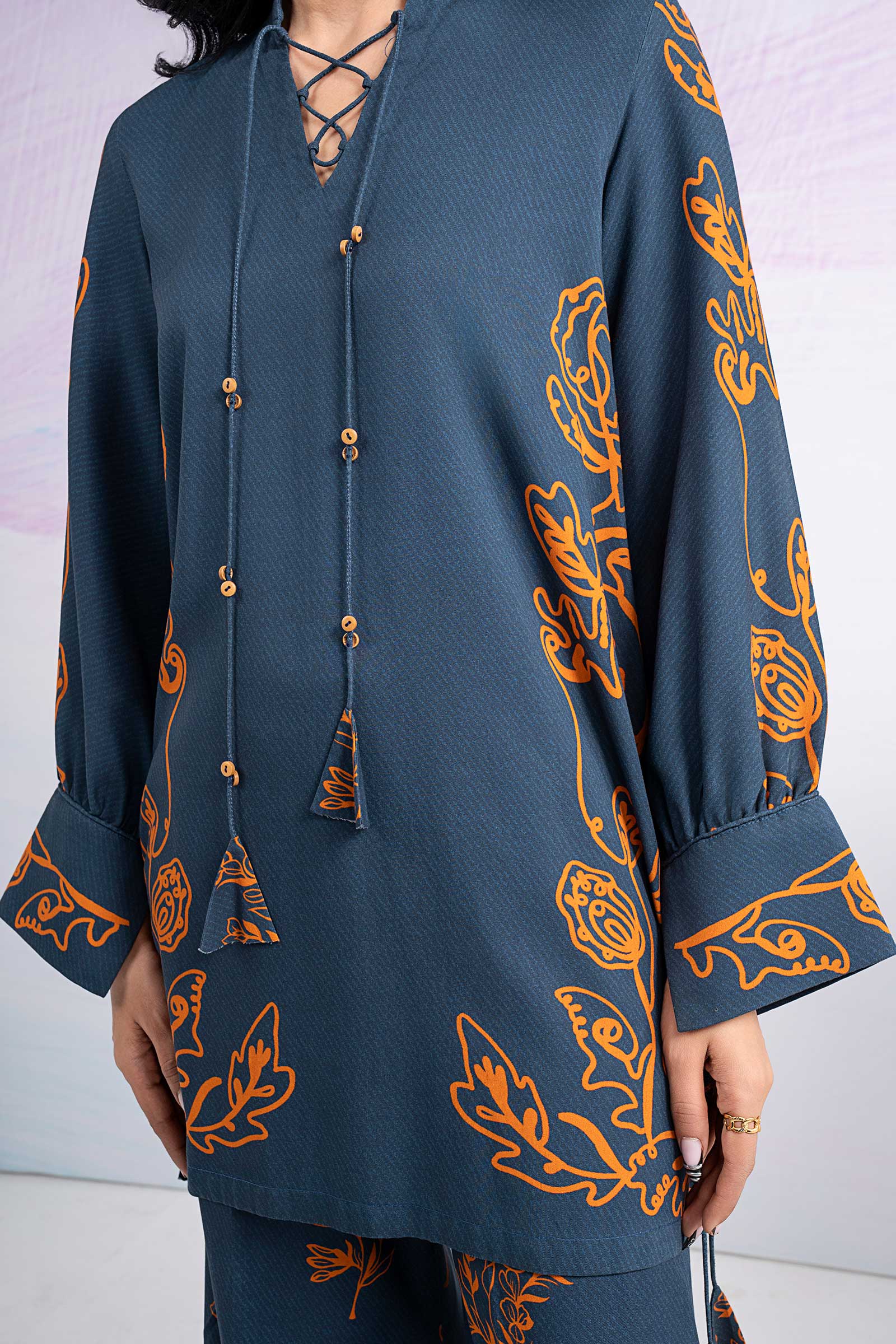 2 Pc Printed Twill Suit