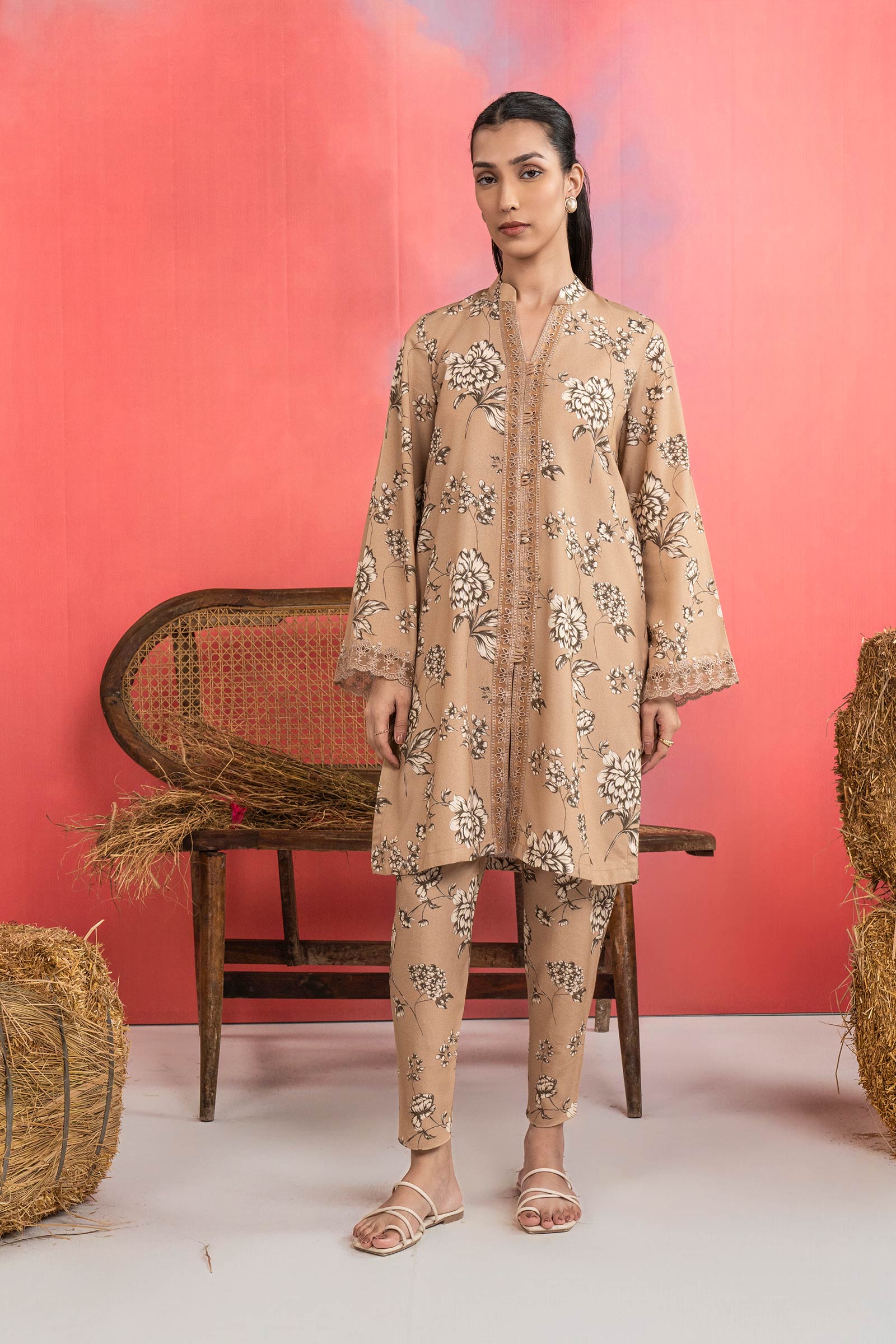 2 Pc Embroidered Karandi Suit