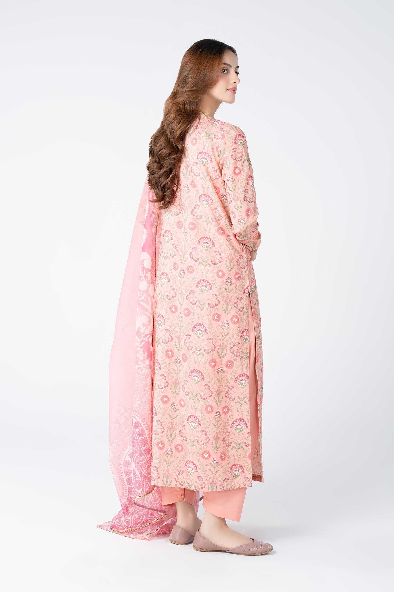 3 Pc Embroidered Dobby Lurex Suit