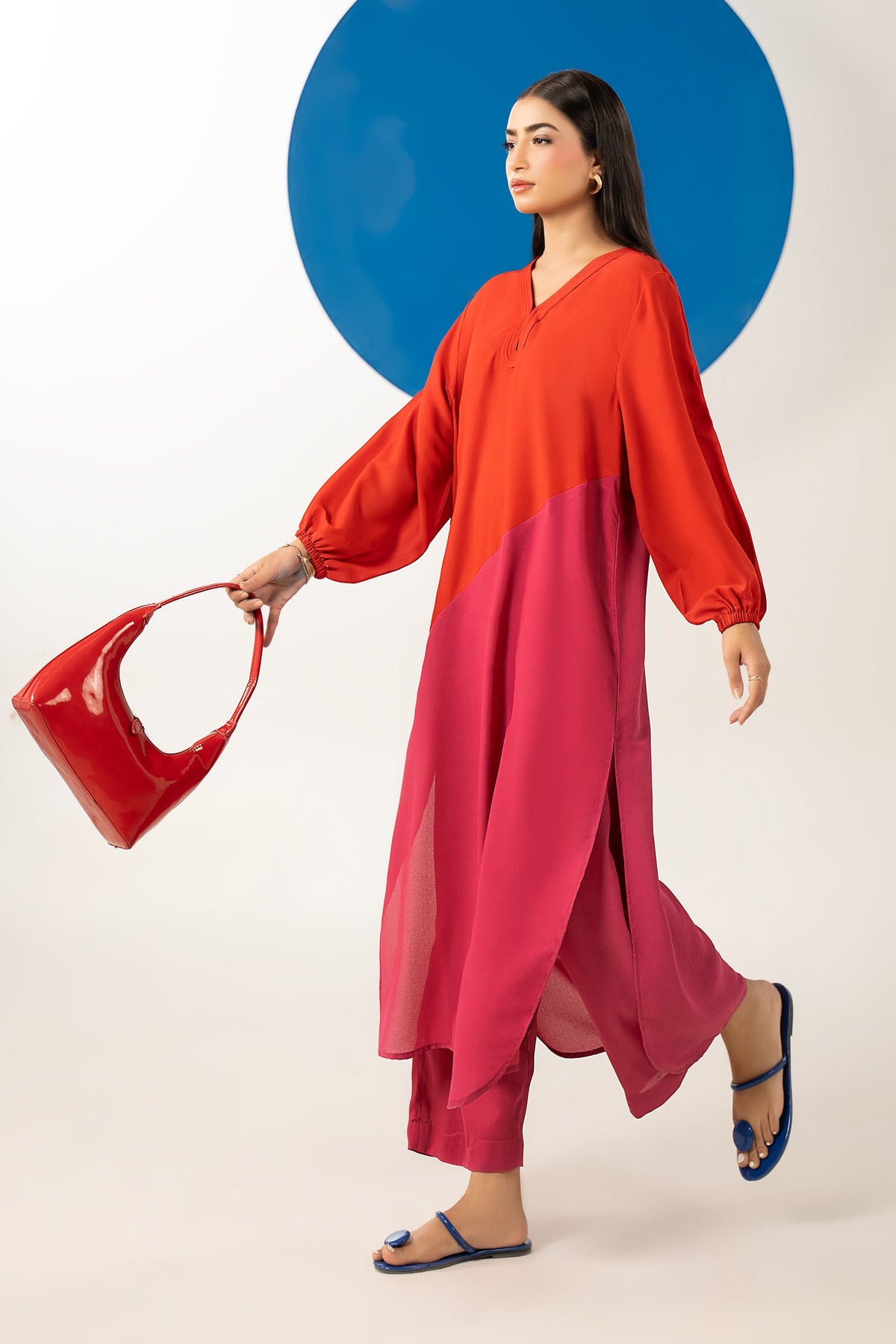 2 Pc Dyed Georgette Suit