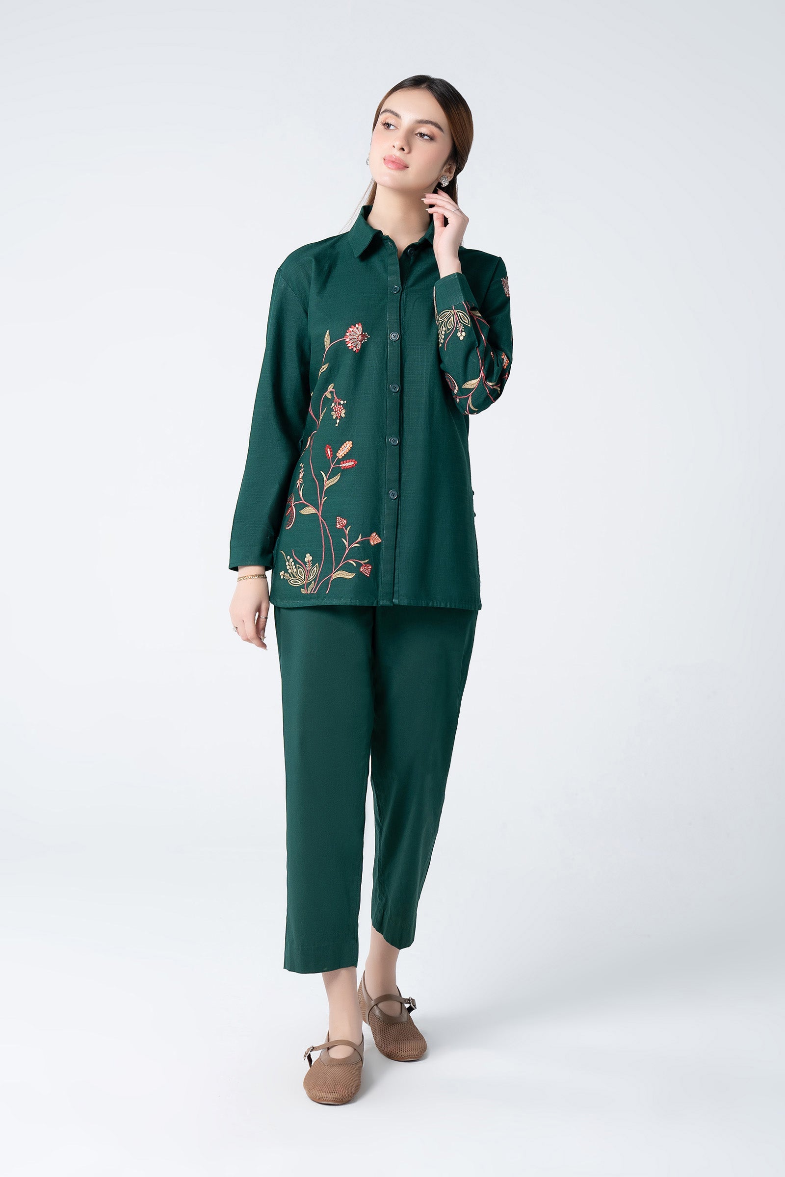 Embroidered Crosshatch Shirt