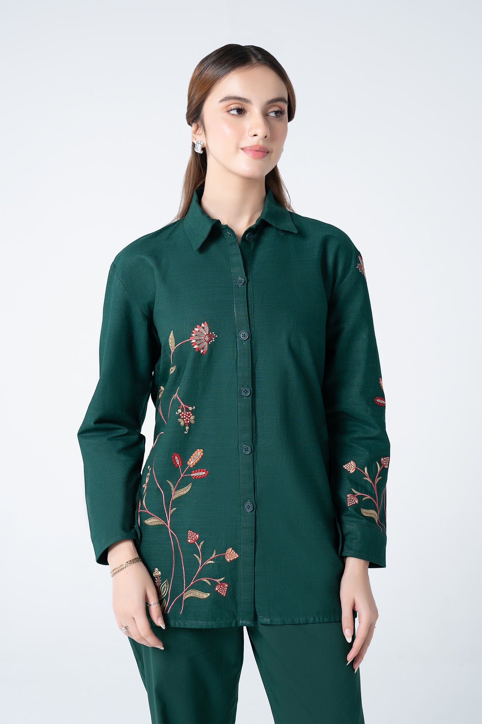 Embroidered Crosshatch Shirt
