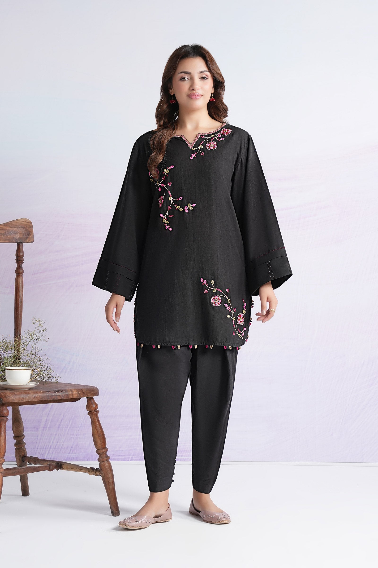 2 Pc Embroidered Khaddar Suit