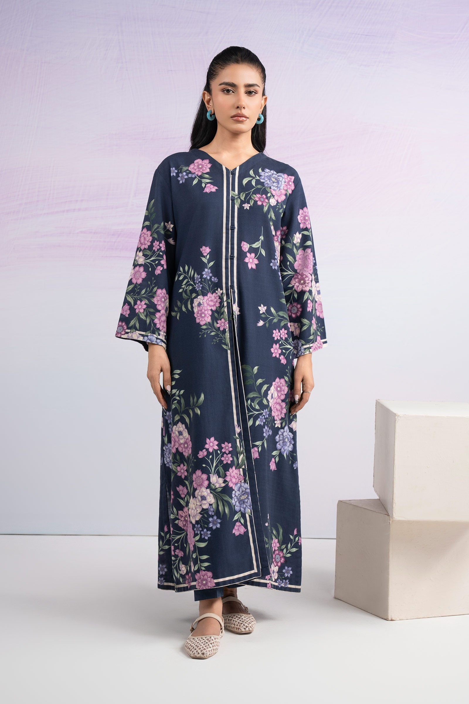 Printed Khaddar Shirt