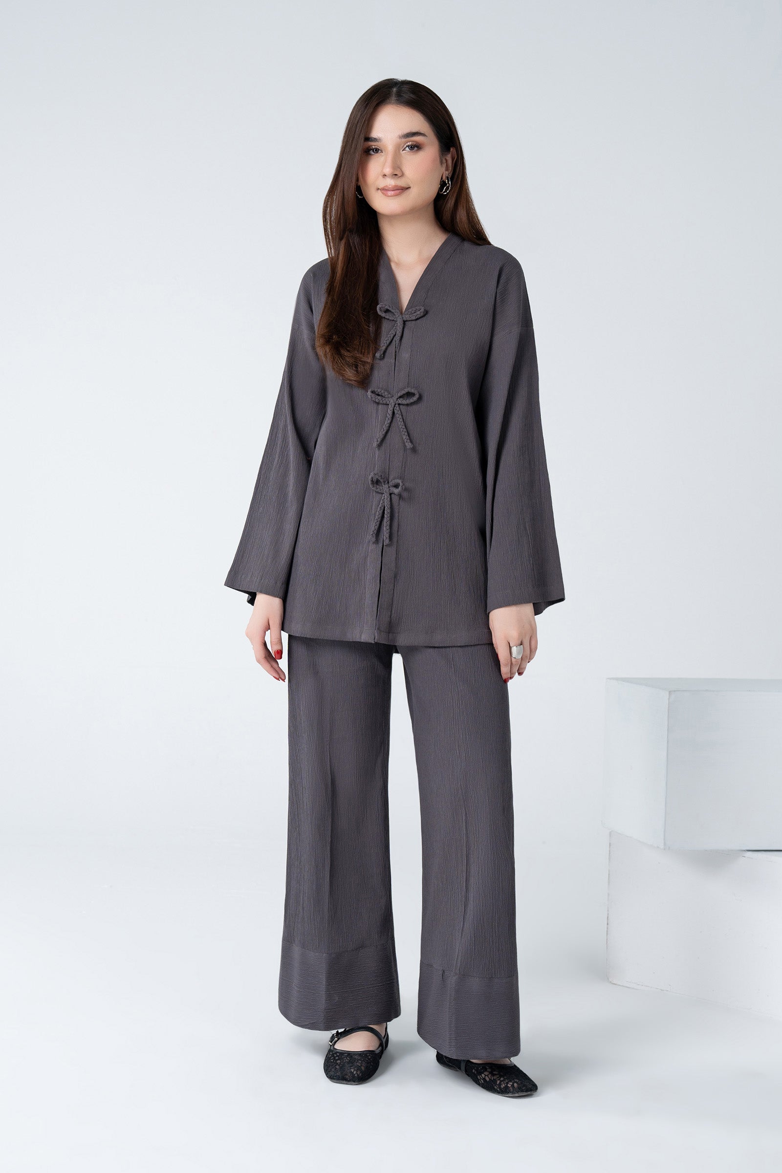 2 Pc Dyed Seer Sucker Suit