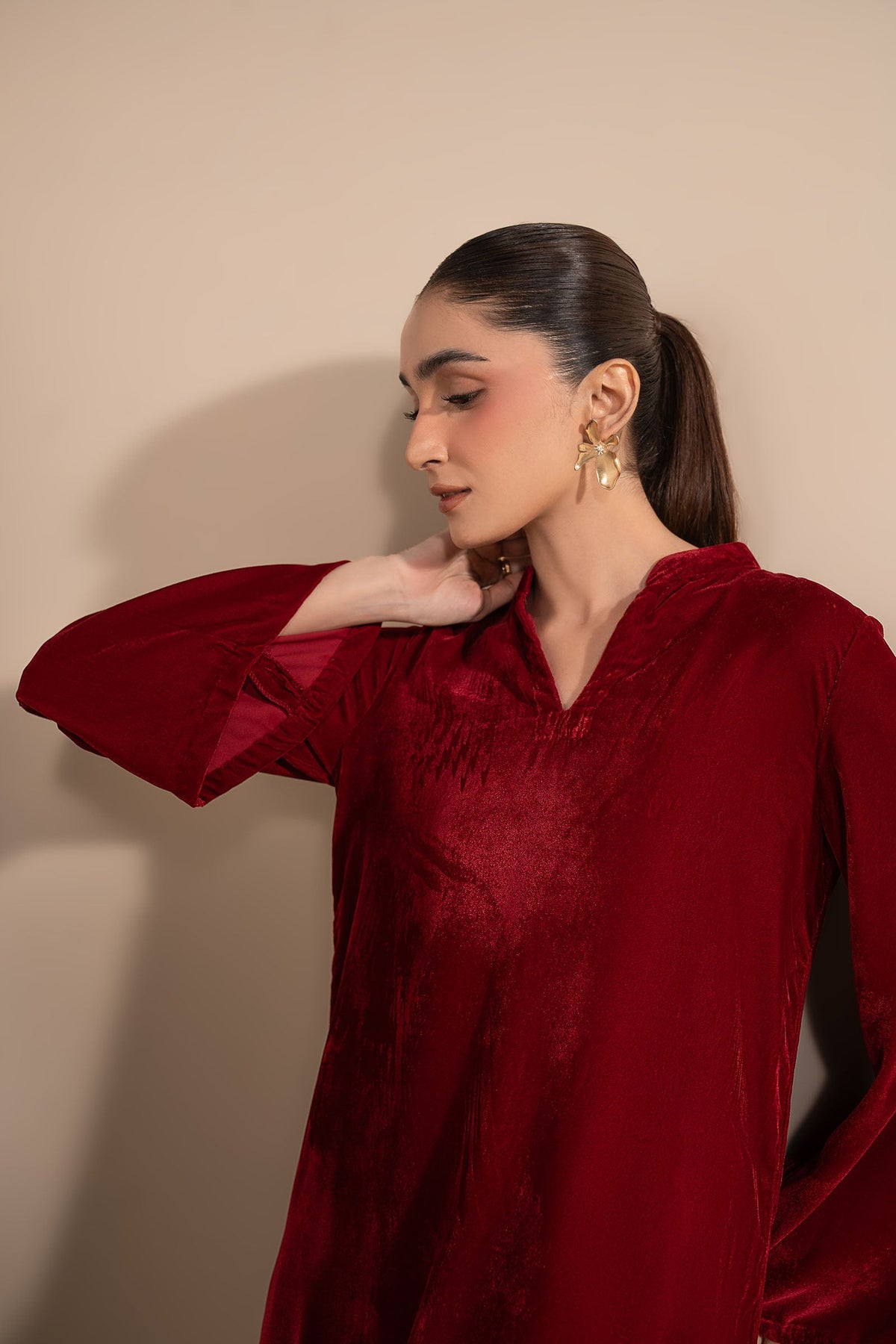 2 Pc Dyed Velvet Suit - MBW178B-ESM-PNK