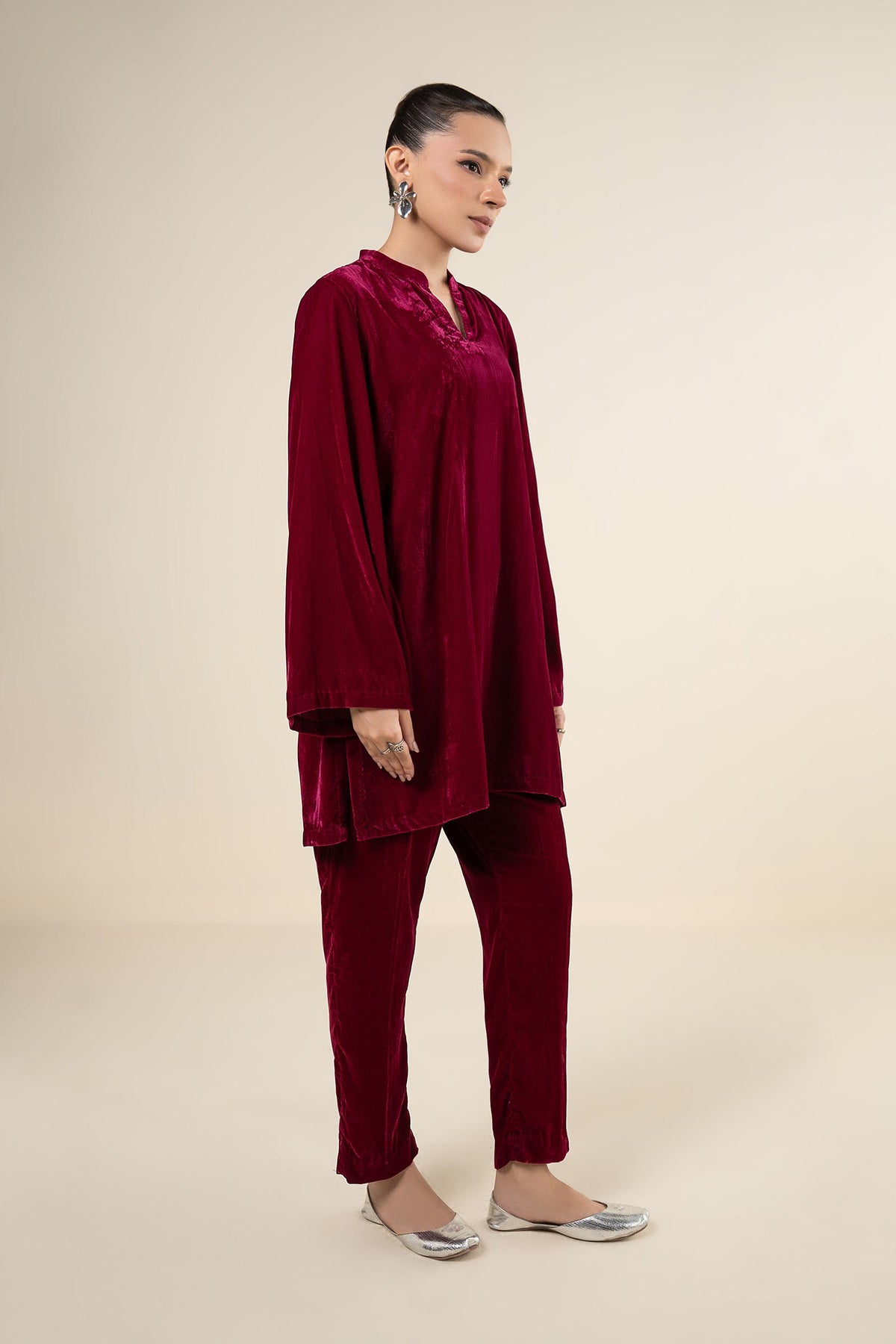 2 Pc Dyed Velvet Suit