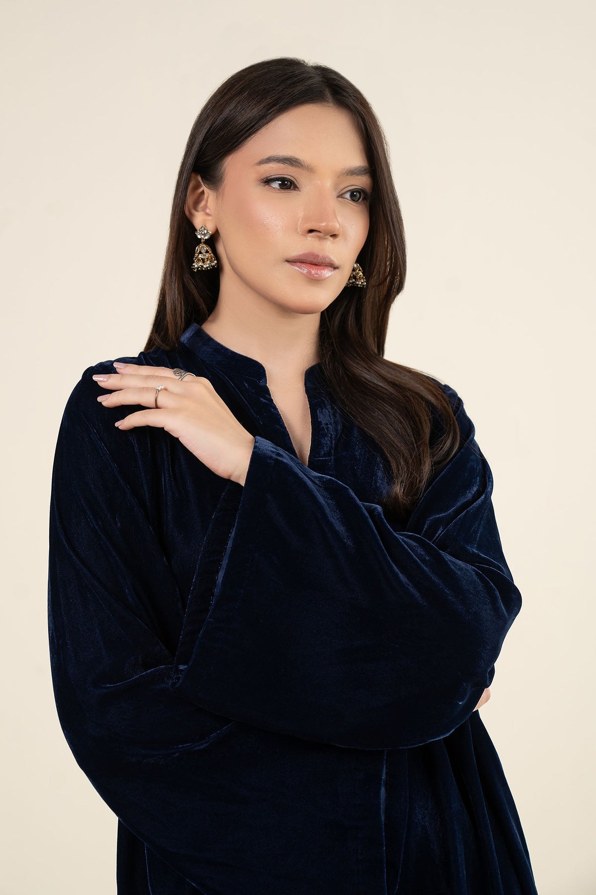 2 Pc Dyed Velvet Suit - MBW178C-ESM-BLU