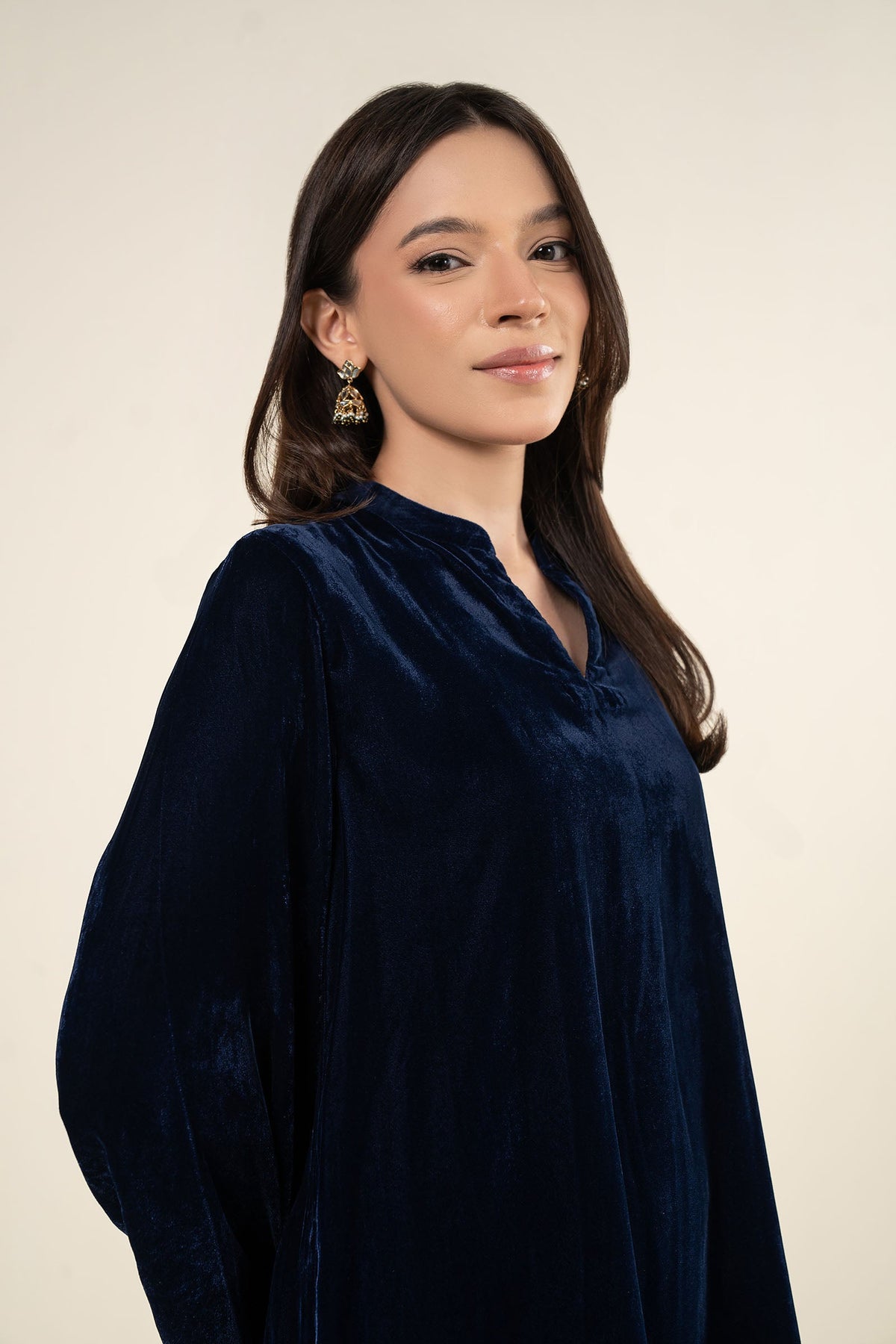 2 Pc Dyed Velvet Suit - MBW178C-ESM-BLU