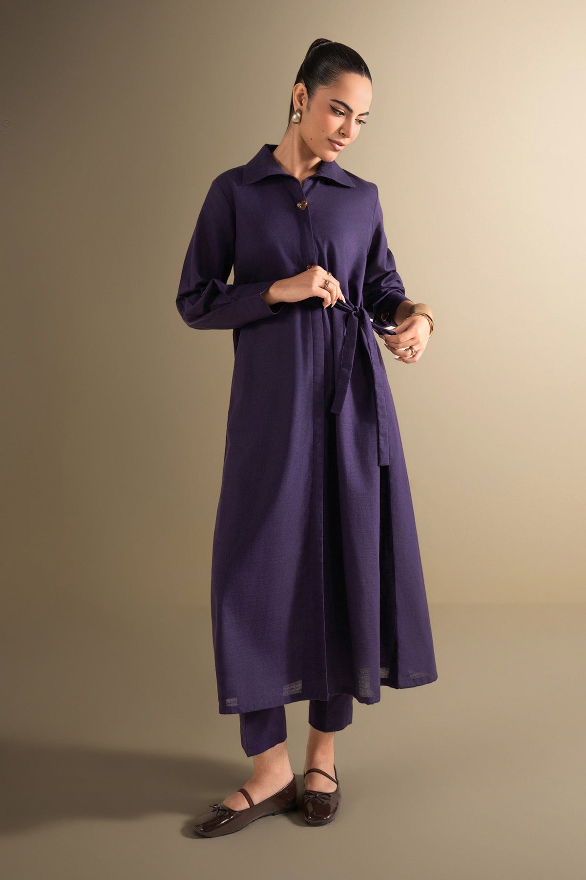 2 Pc Solid Slub Khaddar Suit