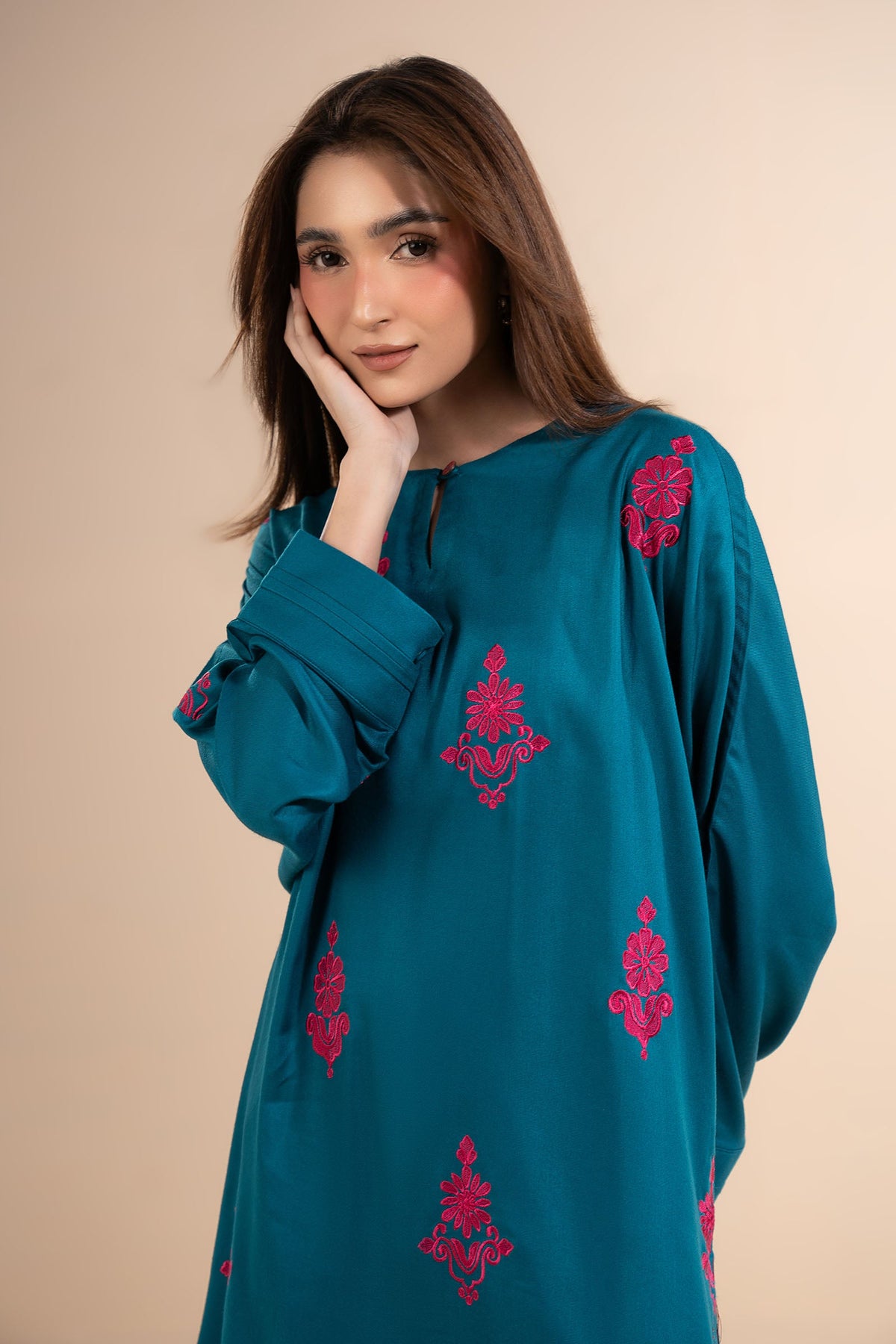 2 Pc Embroidered Twill Suit