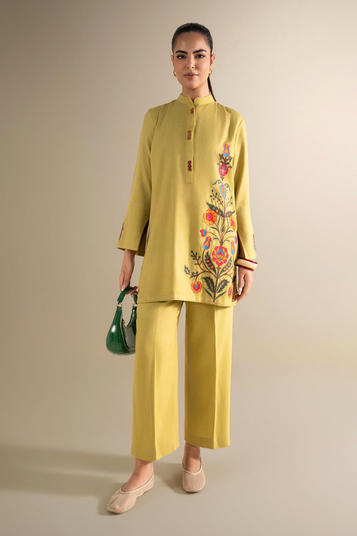 2 Pc Embroidered Alpine Wool Suit