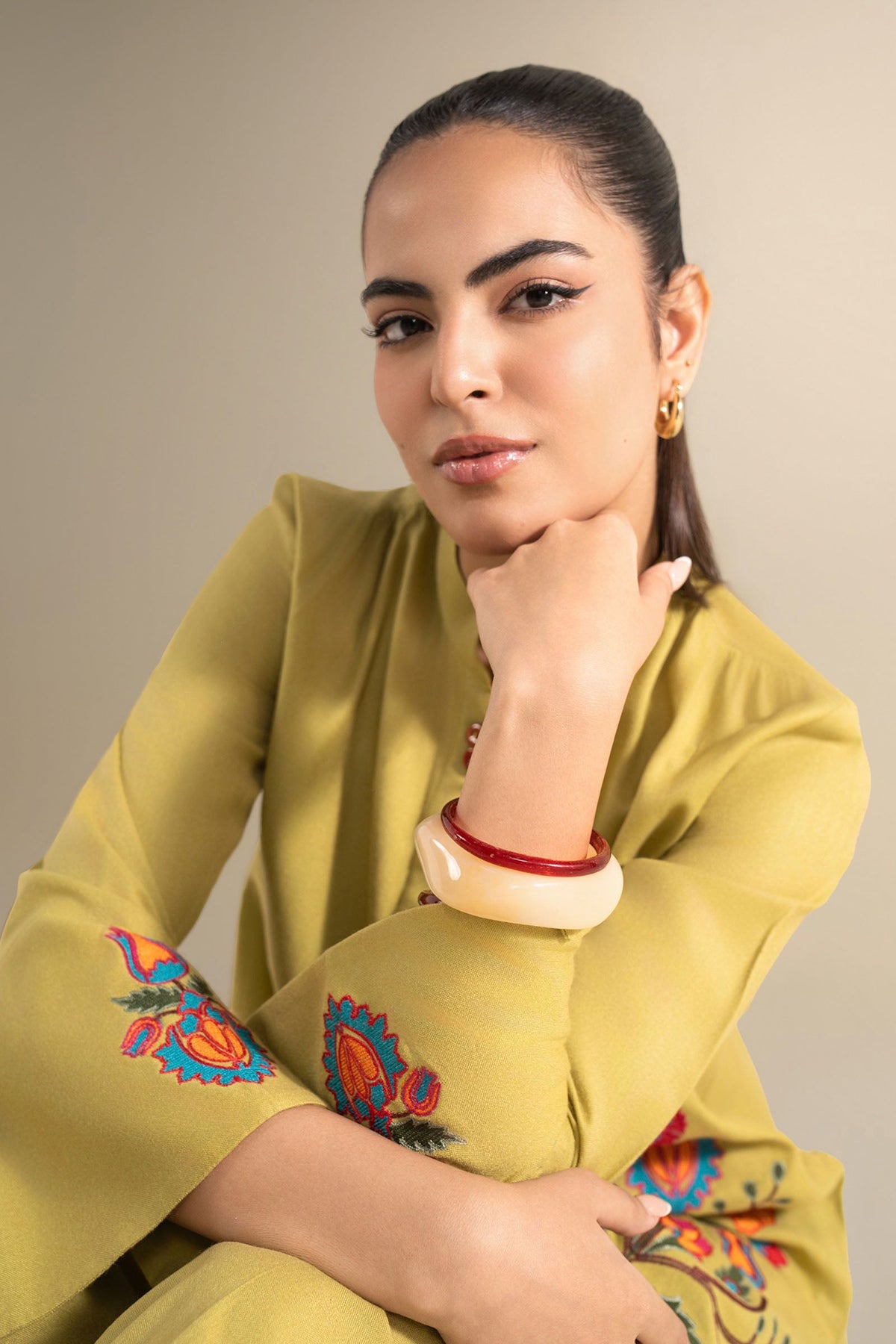2 Pc Embroidered Alpine Wool Suit