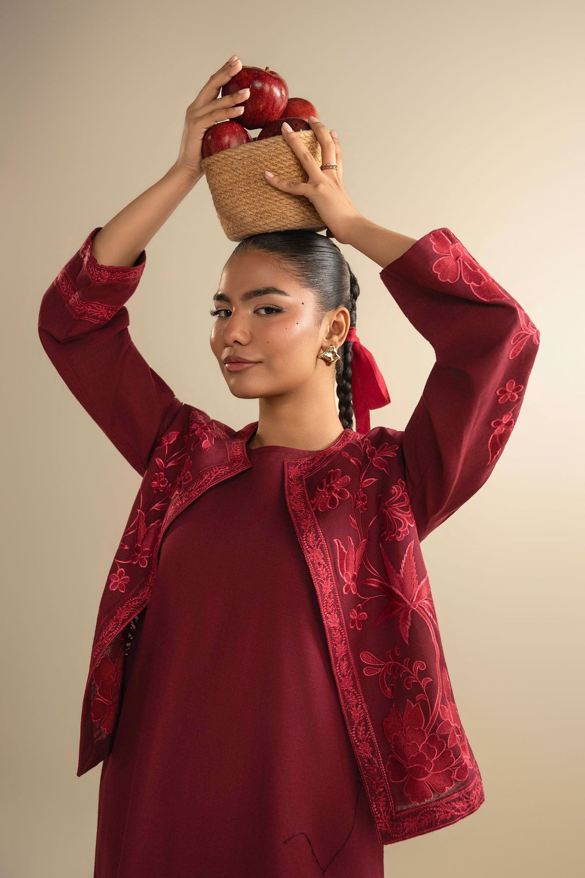 3 Pc Embroidered Khaddar Suit