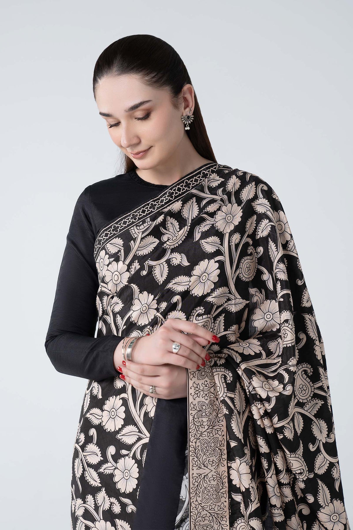 Printed Raw Silk Saree