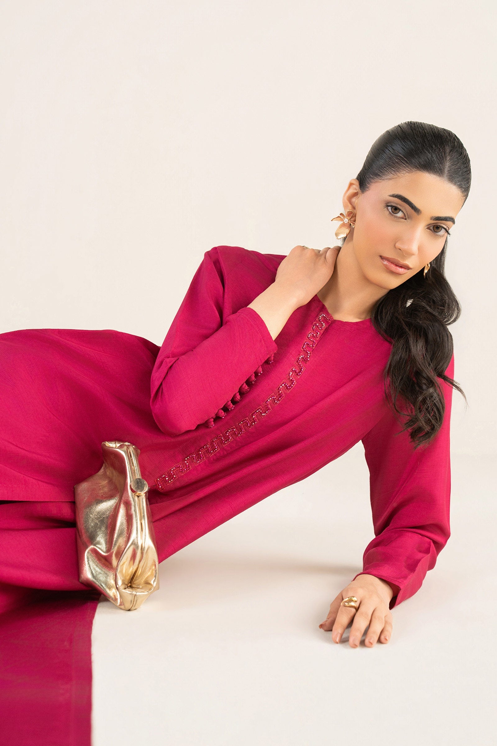 2 Pc Dyed Raw Silk Suit