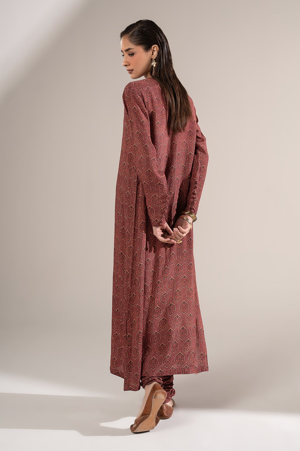 2 Pc Embellished Raw Silk Suit - MBD1F37-ESM-MRN