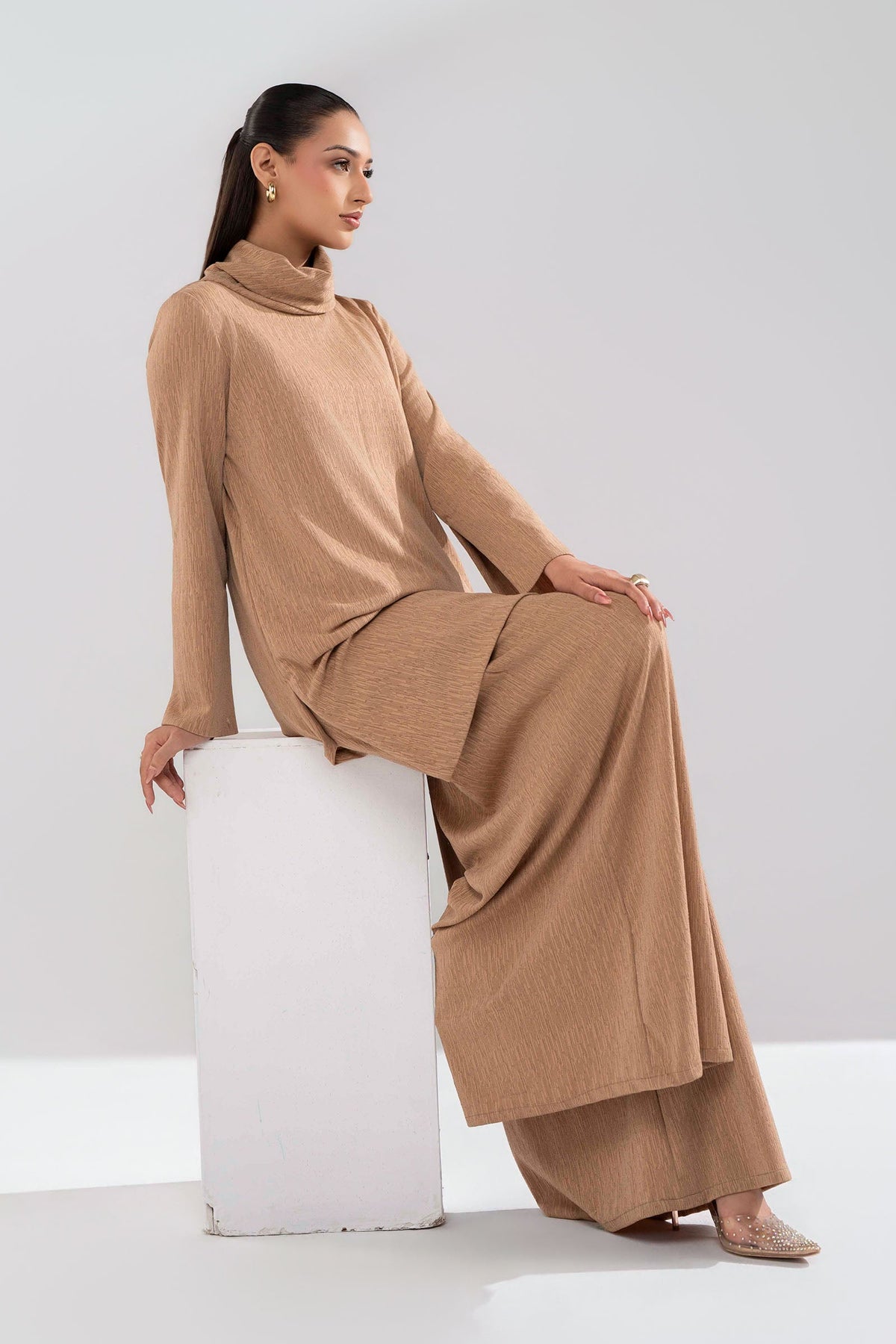 2 Pc Dyed Lurex Jersey Suit
