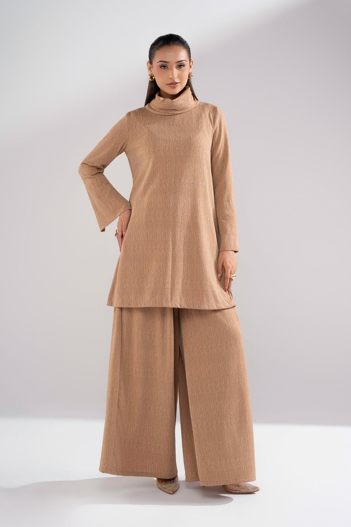 2 Pc Dyed Lurex Jersey Suit