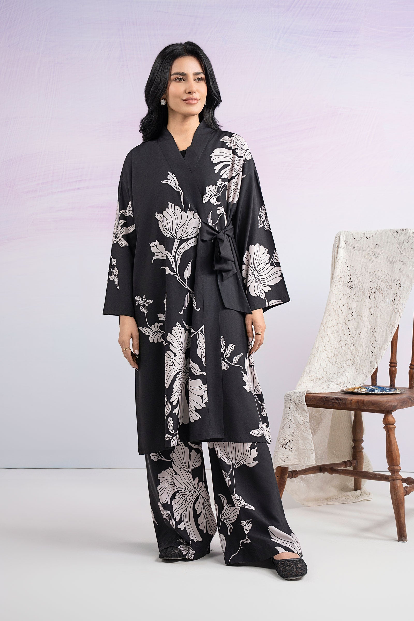 2 Pc Printed Crepe Suit