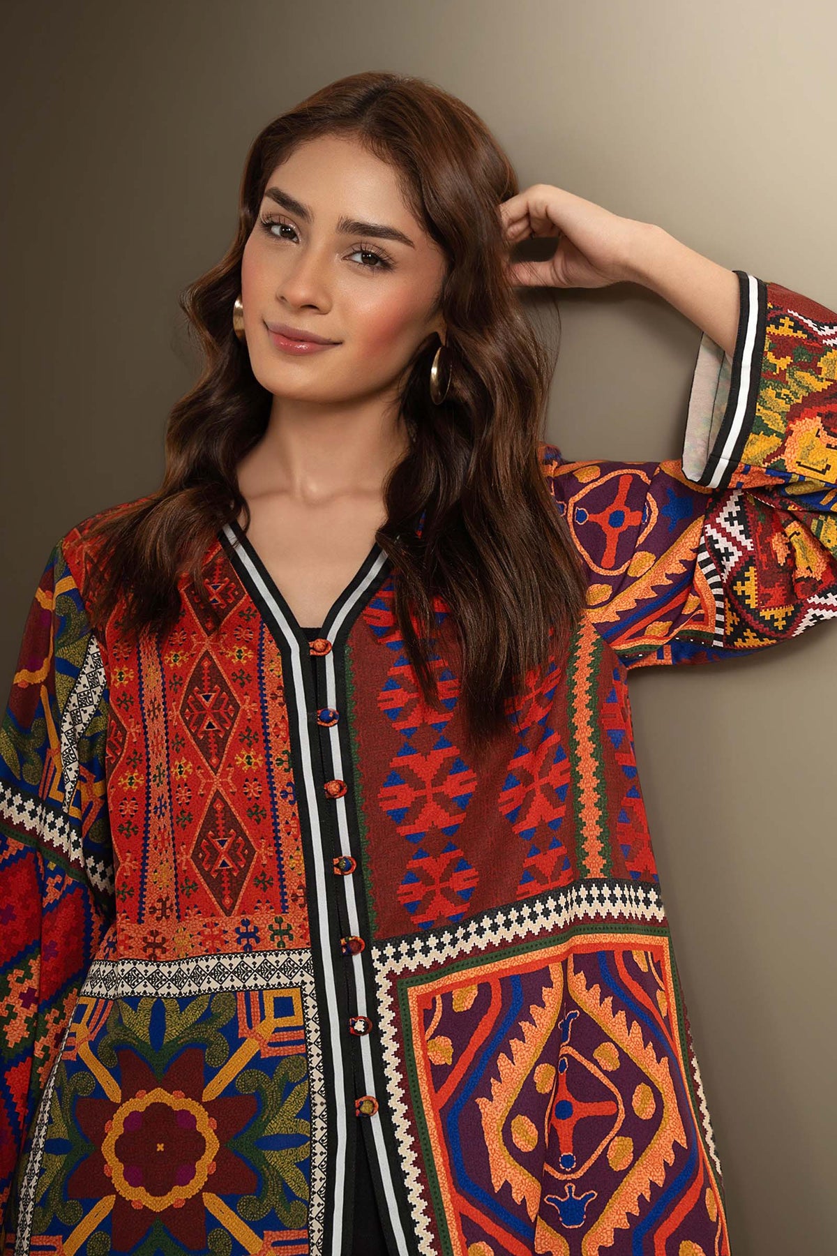 Printed Georgette Shirt - MBWT019-ESM-MCL