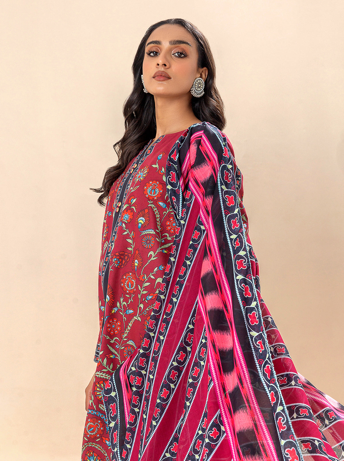 2 Piece Printed Lawn Suit-Dahlia Dragon (Unstitched)