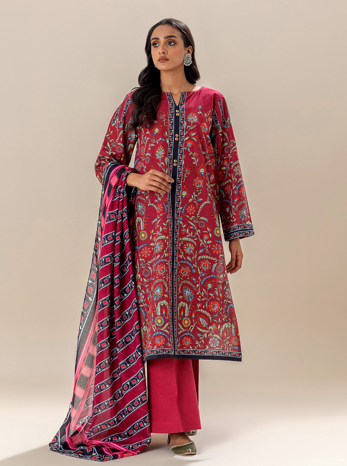 2 Piece Printed Lawn Suit-Dahlia Dragon (Unstitched)