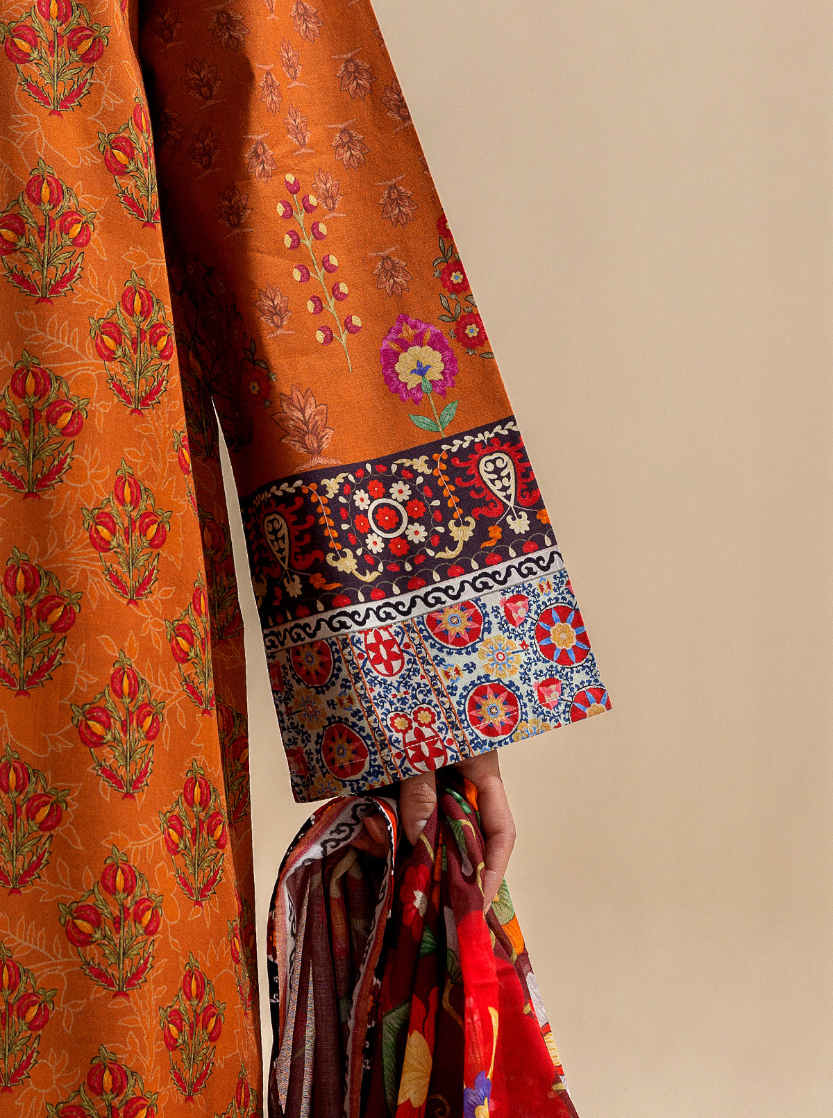 2 Piece Printed Lawn Suit-Royal Facades (Unstitched) (Unstitched)