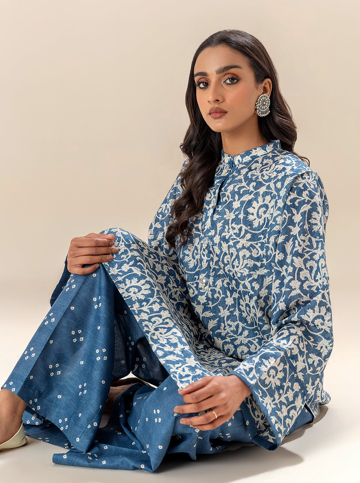 2 Piece Printed Lawn Suit-Indigo Dreams (Unstitched)