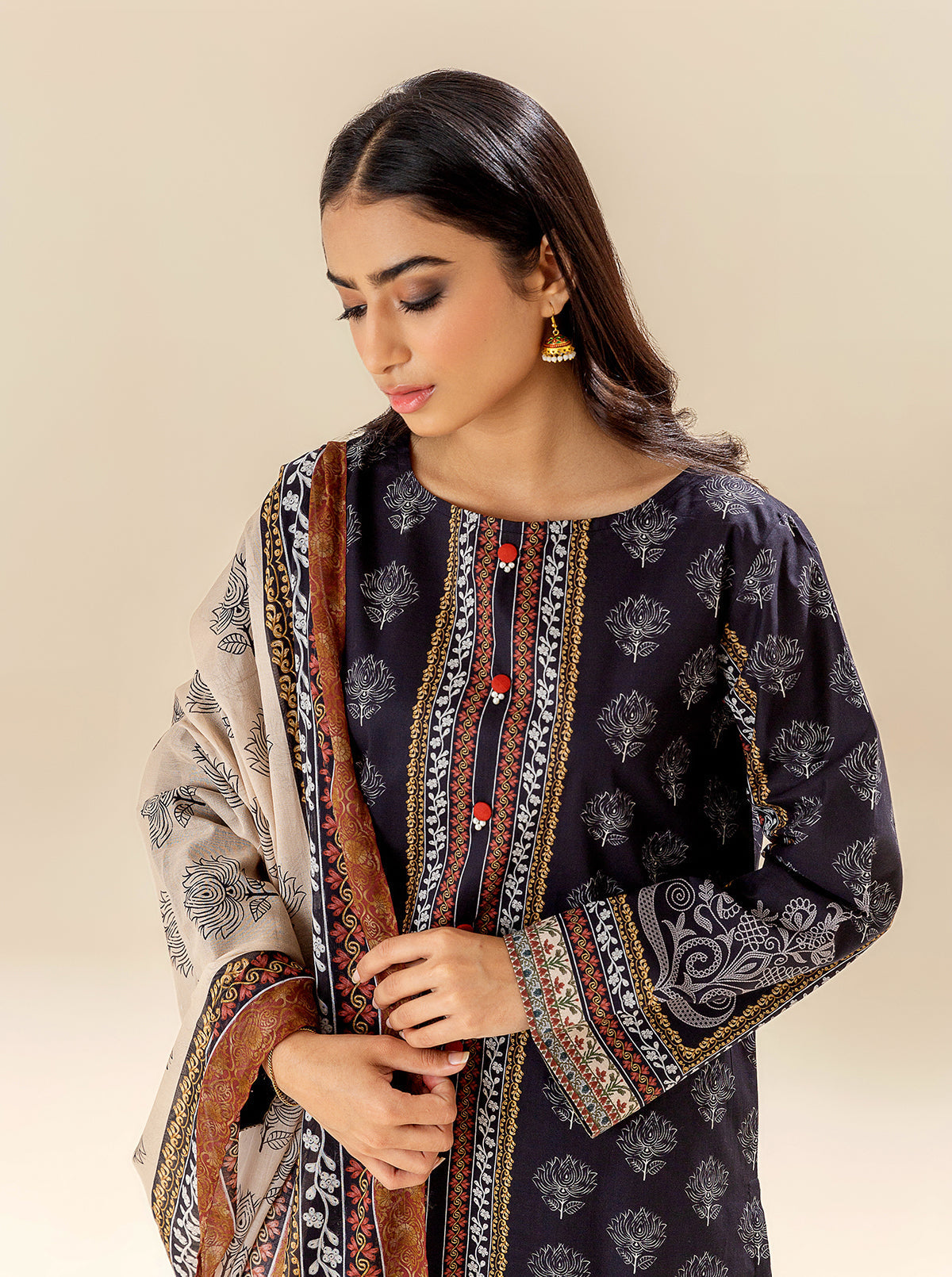 3 Piece Printed Lawn Suit - Ebony Vision (Unstitched)