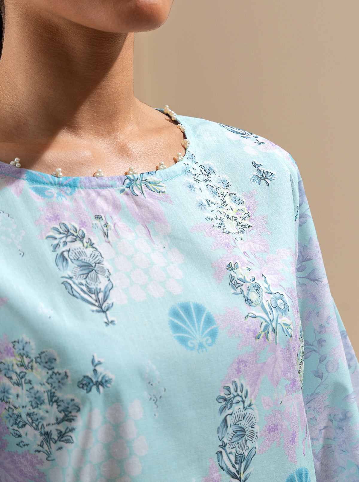 3 Piece Printed Lawn Suit-Bluefalls Bay (Unstitched)